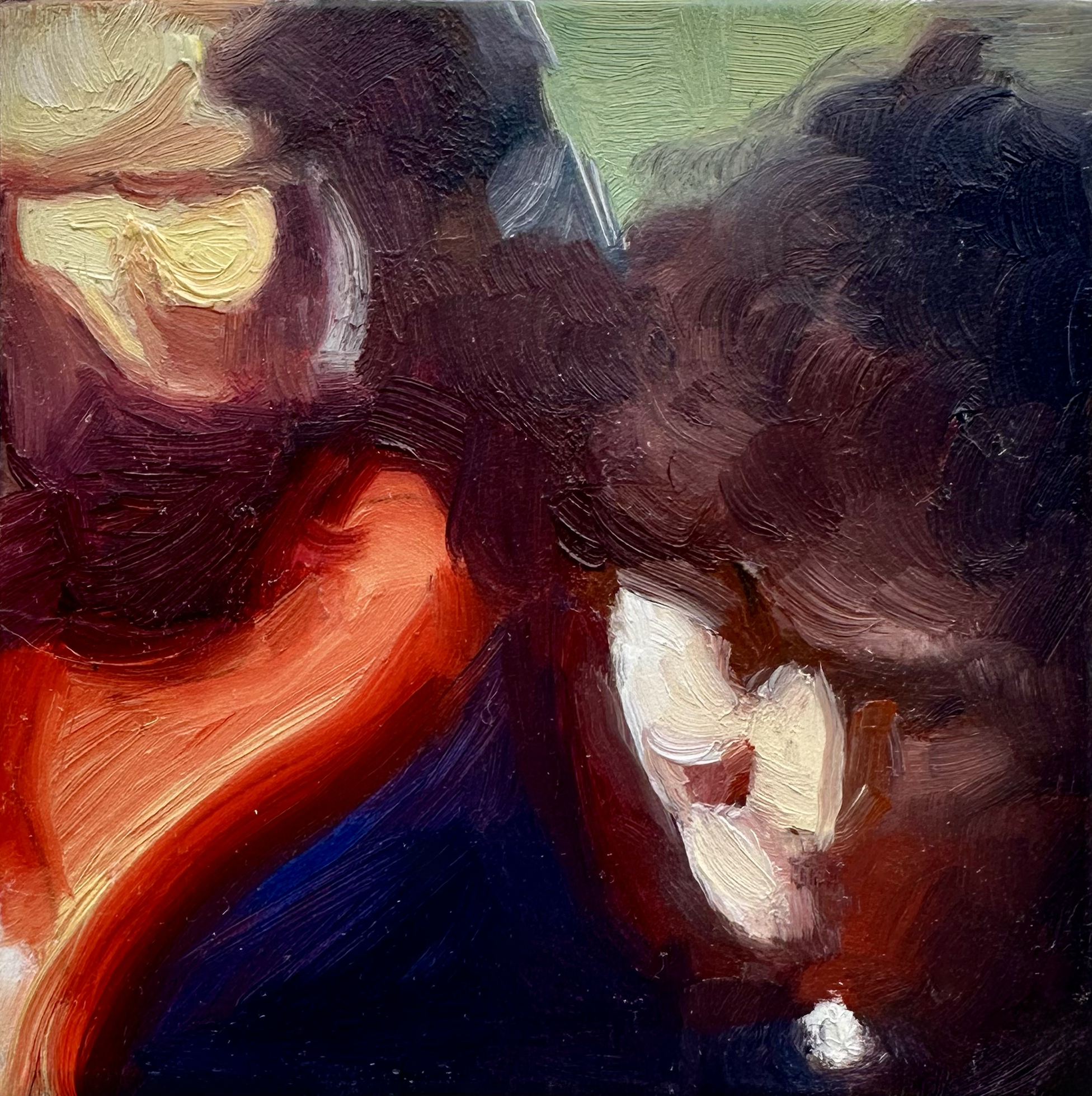 duck pond oil on wood panel 3 x 3