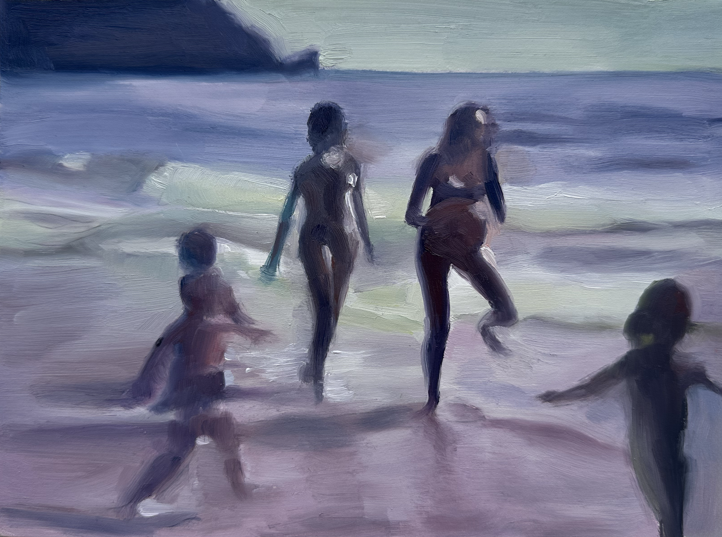 tenby beach series oil on wood panel 6 x 8