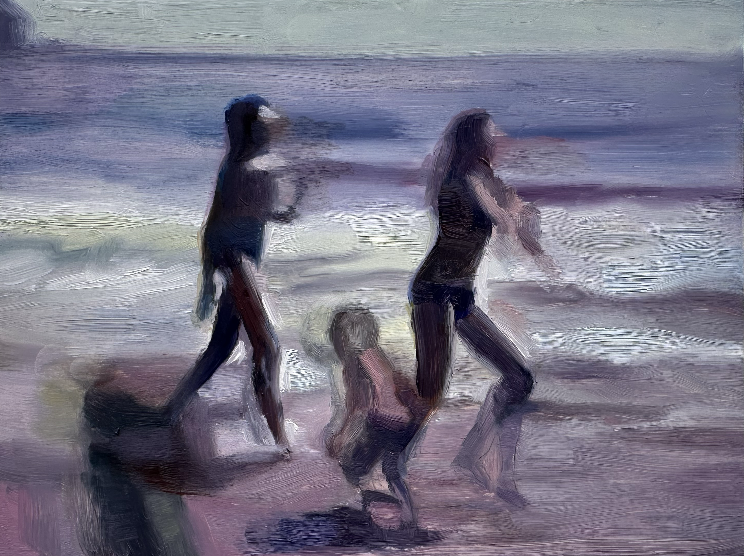 tenby beach oil on wood panel 6 x 8