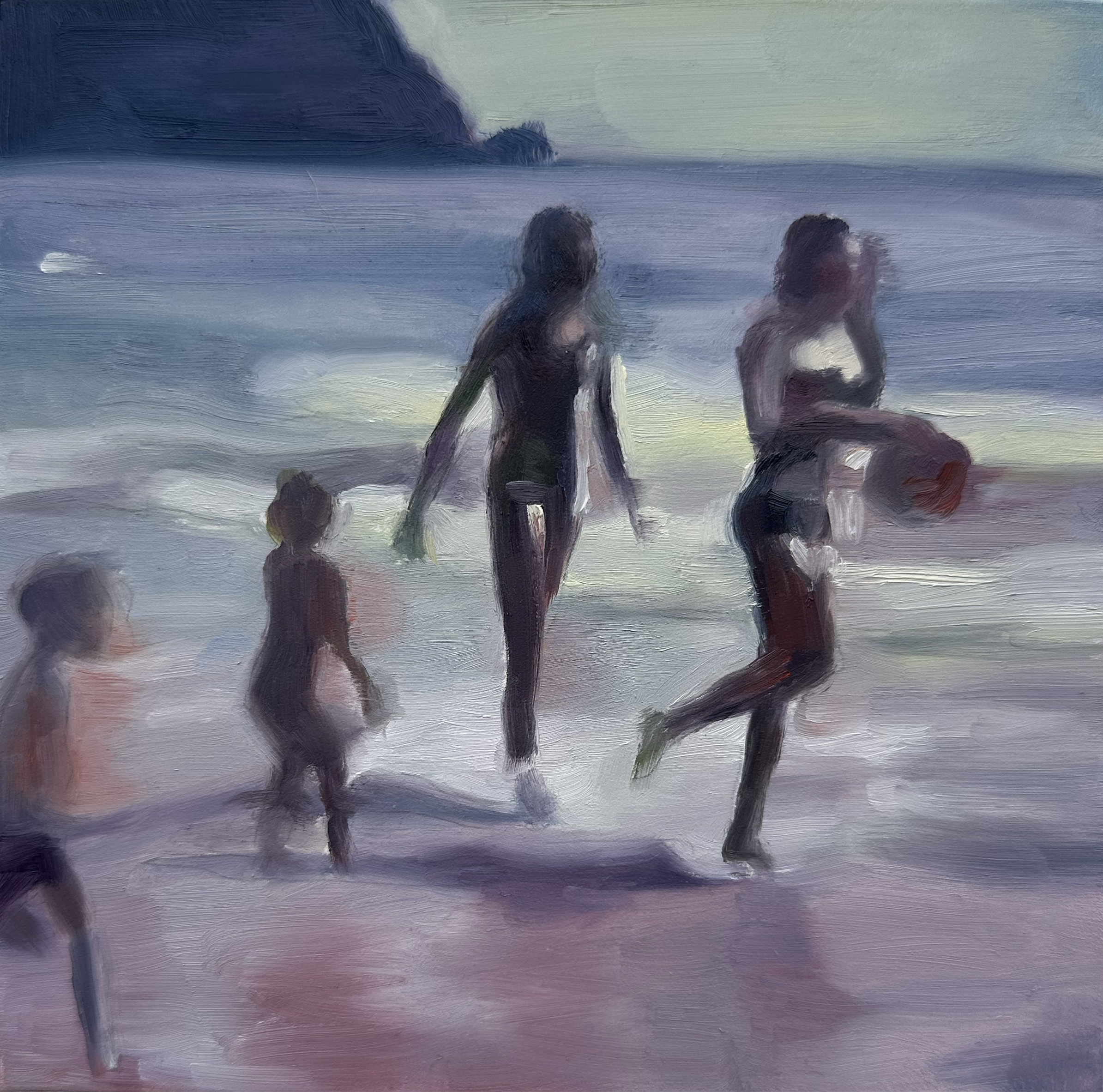 tenby beach series oil on wood panel 6 x 6