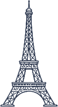Line drawing of the Eiffel Tower