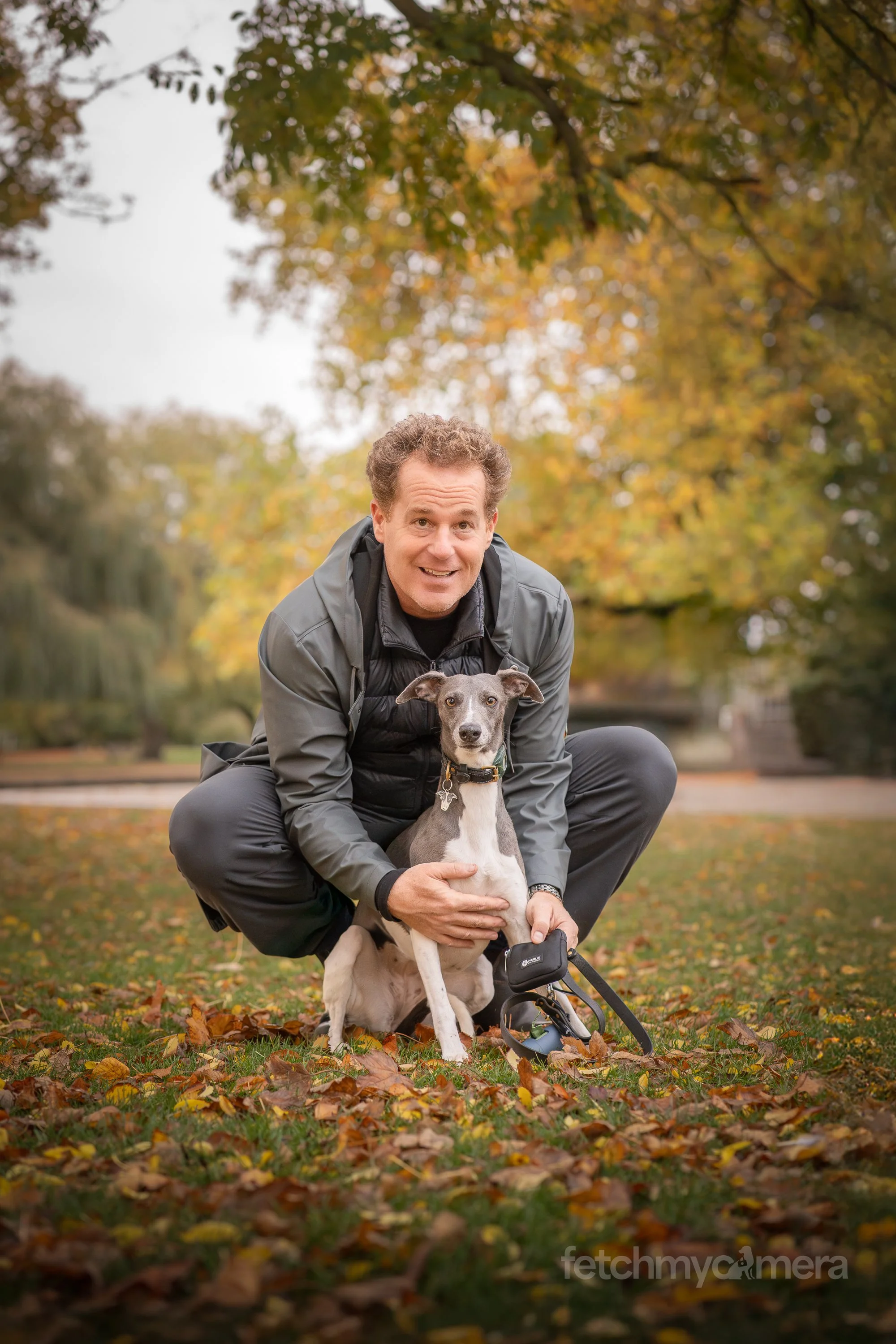 Adam James and his Whippet Margot