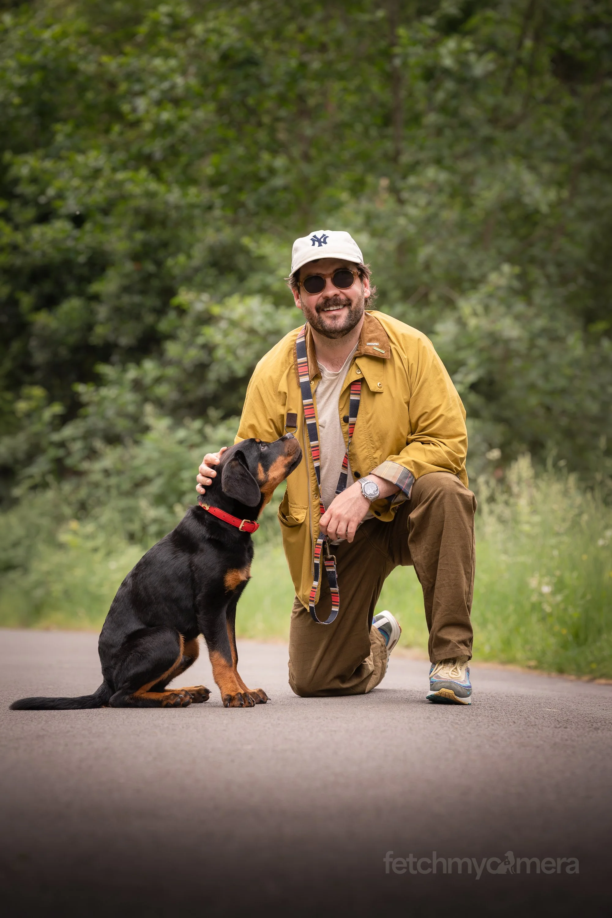 Adam Rowe and his Rottweiler puppy