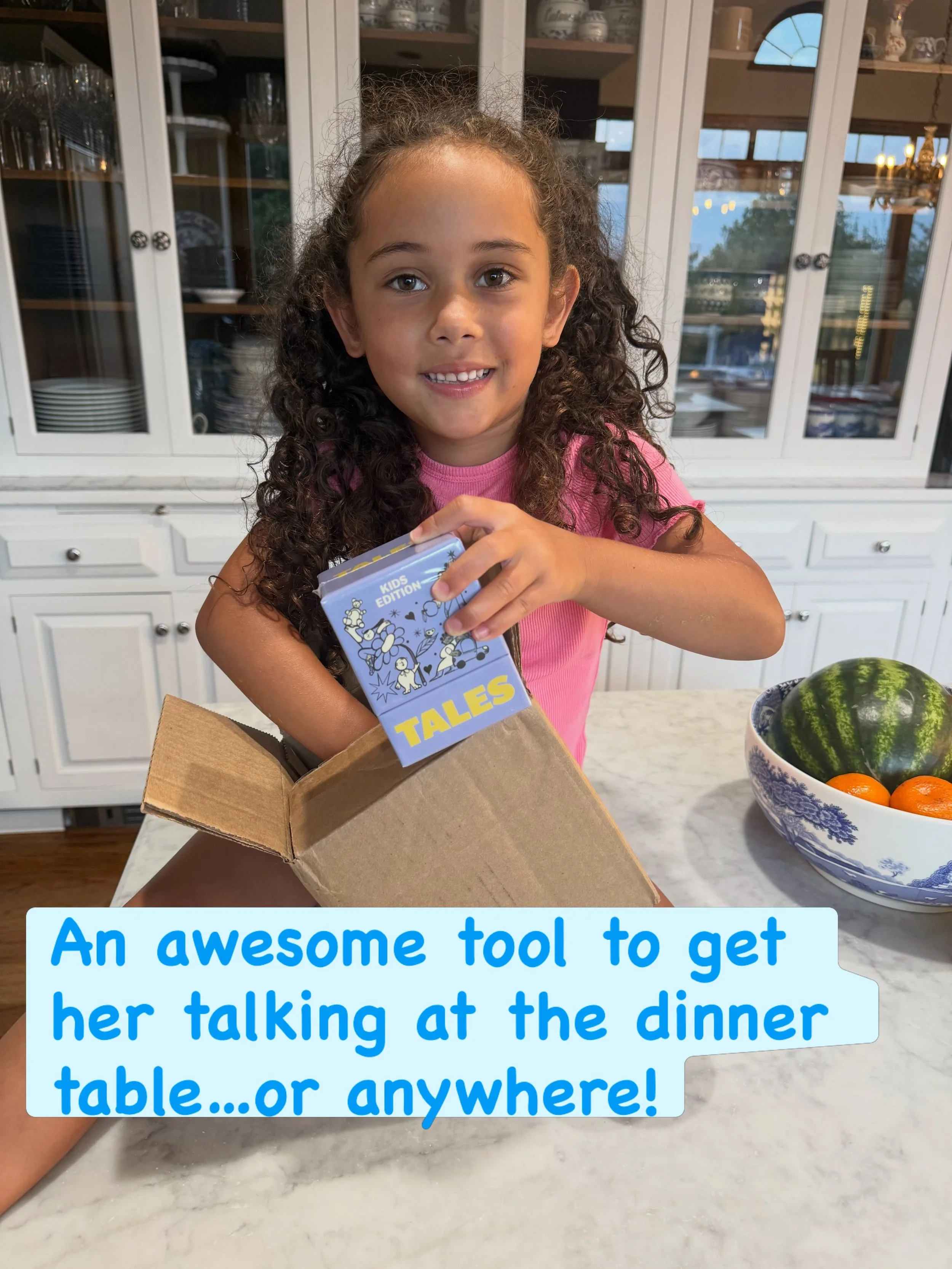What if dinner came with a side of conversation? 💬💙🍝Meet the @tales cards!! conversation cards designed to get kids talking, laughing, sharing, and maybe even surprising you with what&rsquo;s on their minds. We love the #taleskidsedition and even 
