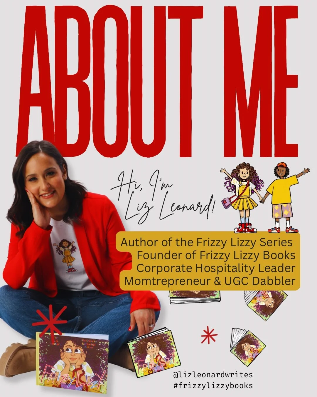 Allow me to reintroduce myself!! ✨I&rsquo;m the author of the #frizzylizzy series and the founder of #frizzylizzybooks 

By day, I&rsquo;m a corporate hospitality leader, but I&rsquo;m also a momtrepreneur, a UGC dabbler, and most importantly a proud