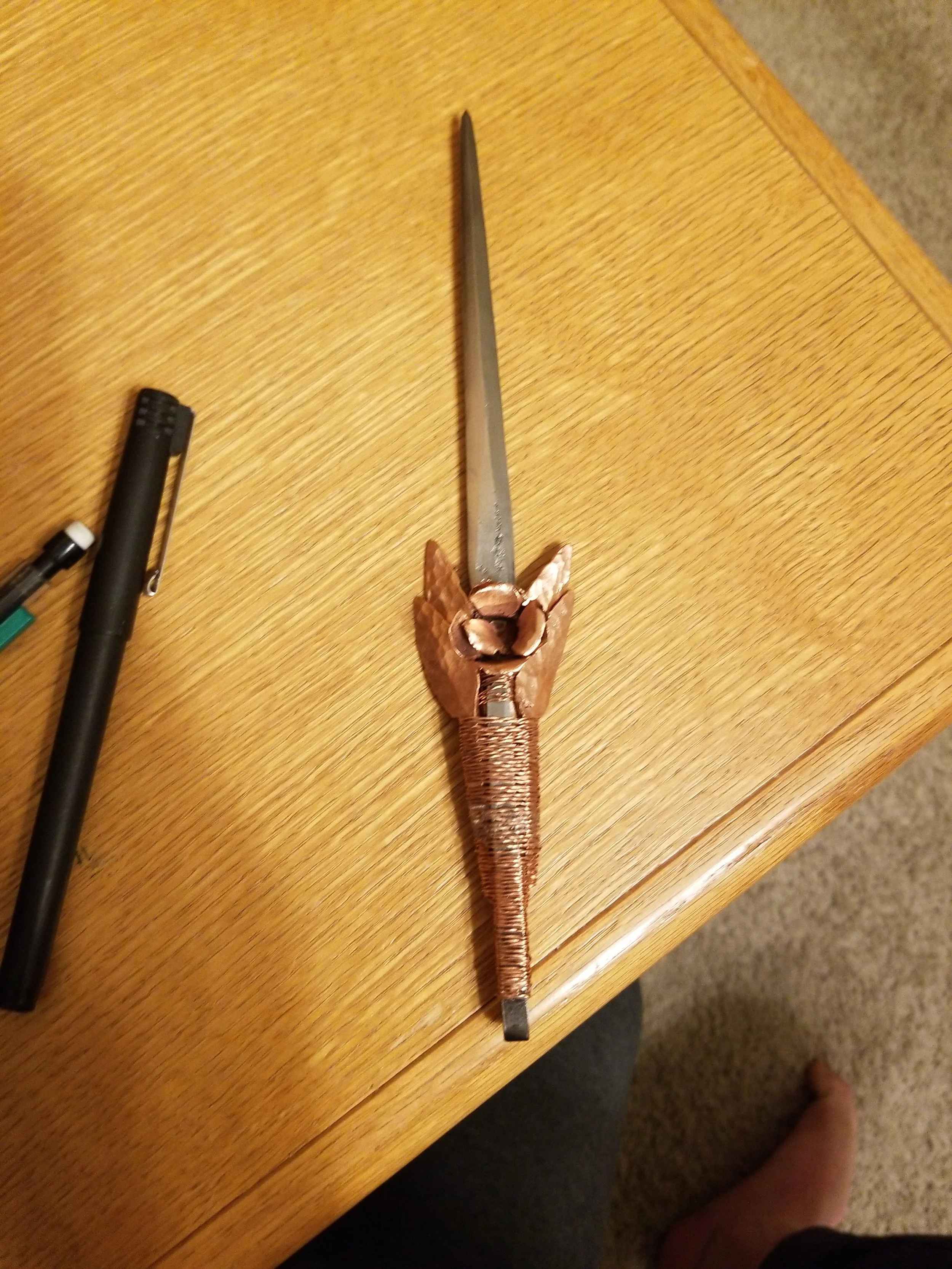 Letter Opener with Copper Embellishments
