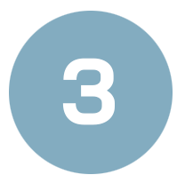 Light blue circle with the number 3 in white