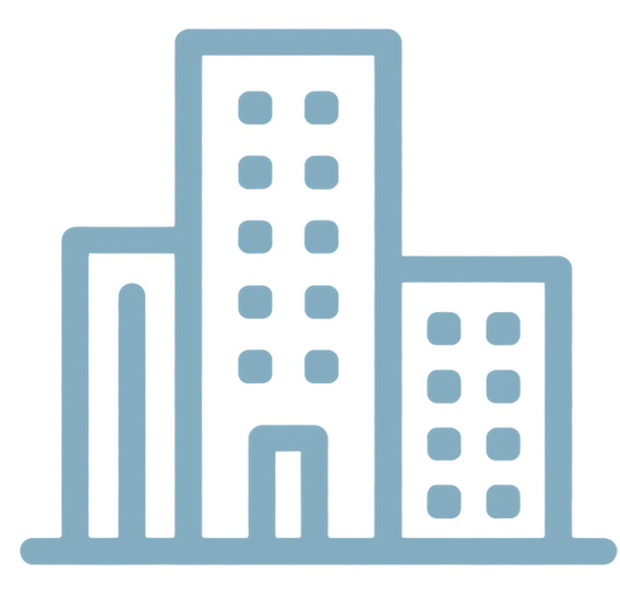 Commercial building icon representing professional commercial cleaning services for businesses and facilities.