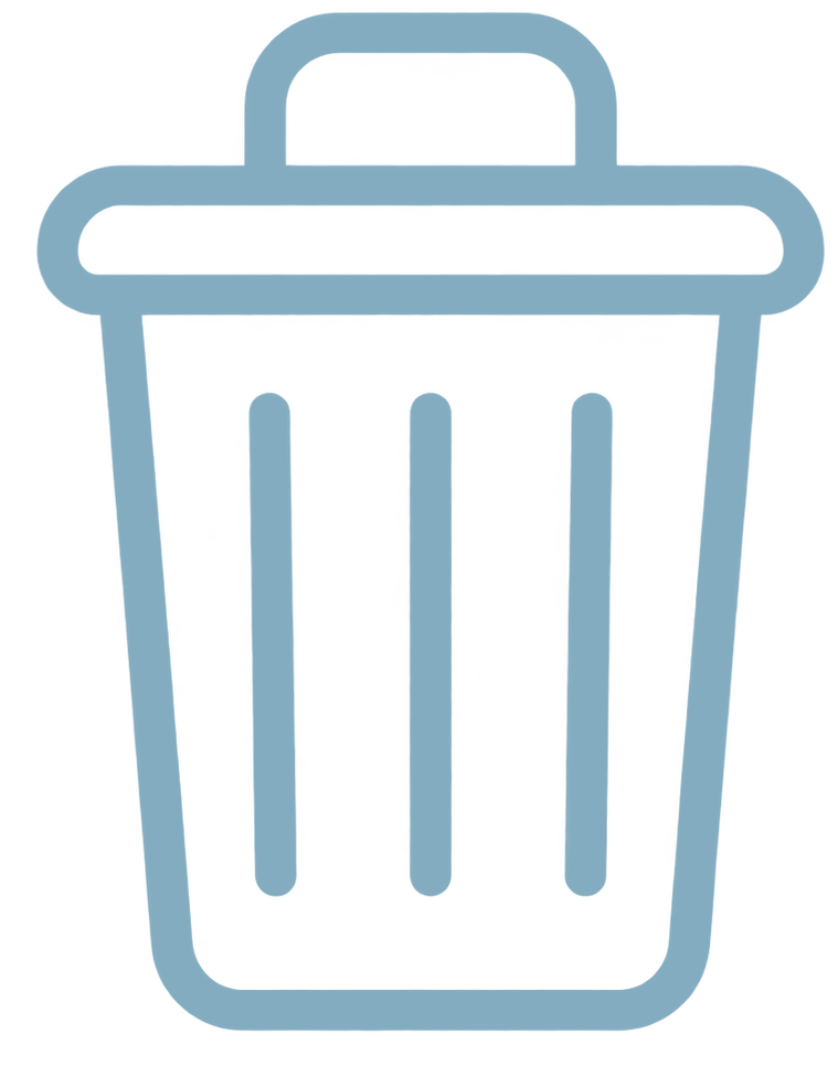Trash and recycling icon representing commercial waste removal services.