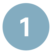 Blue circular button with the number 1 in white