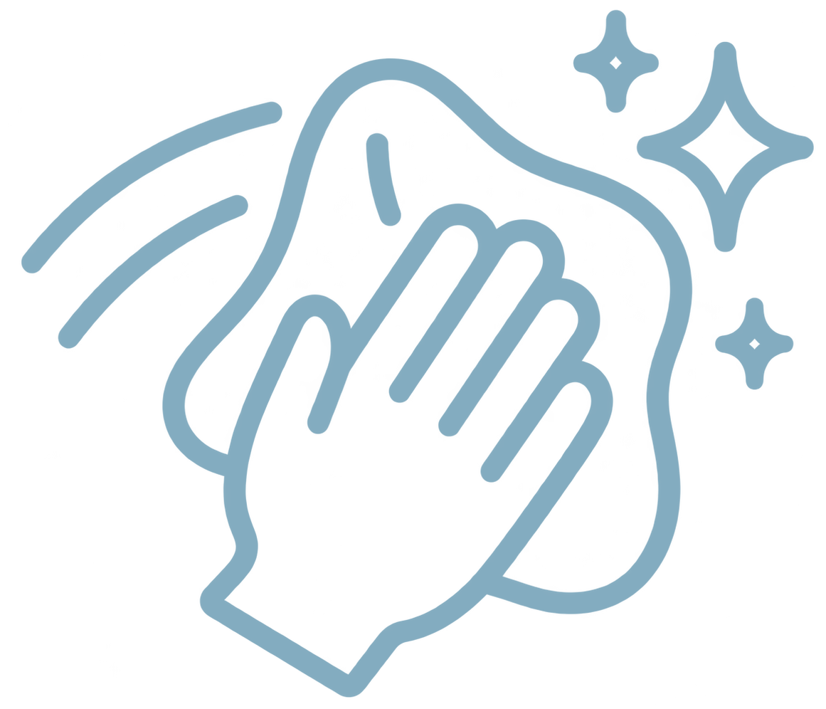 High-touch surface cleaning icon representing frequently touched area cleaning and sanitizing.