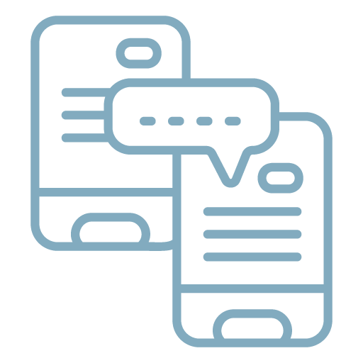 Communication icon representing responsive service and clear client communication.