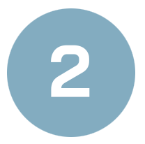 Number two inside a light blue circle.