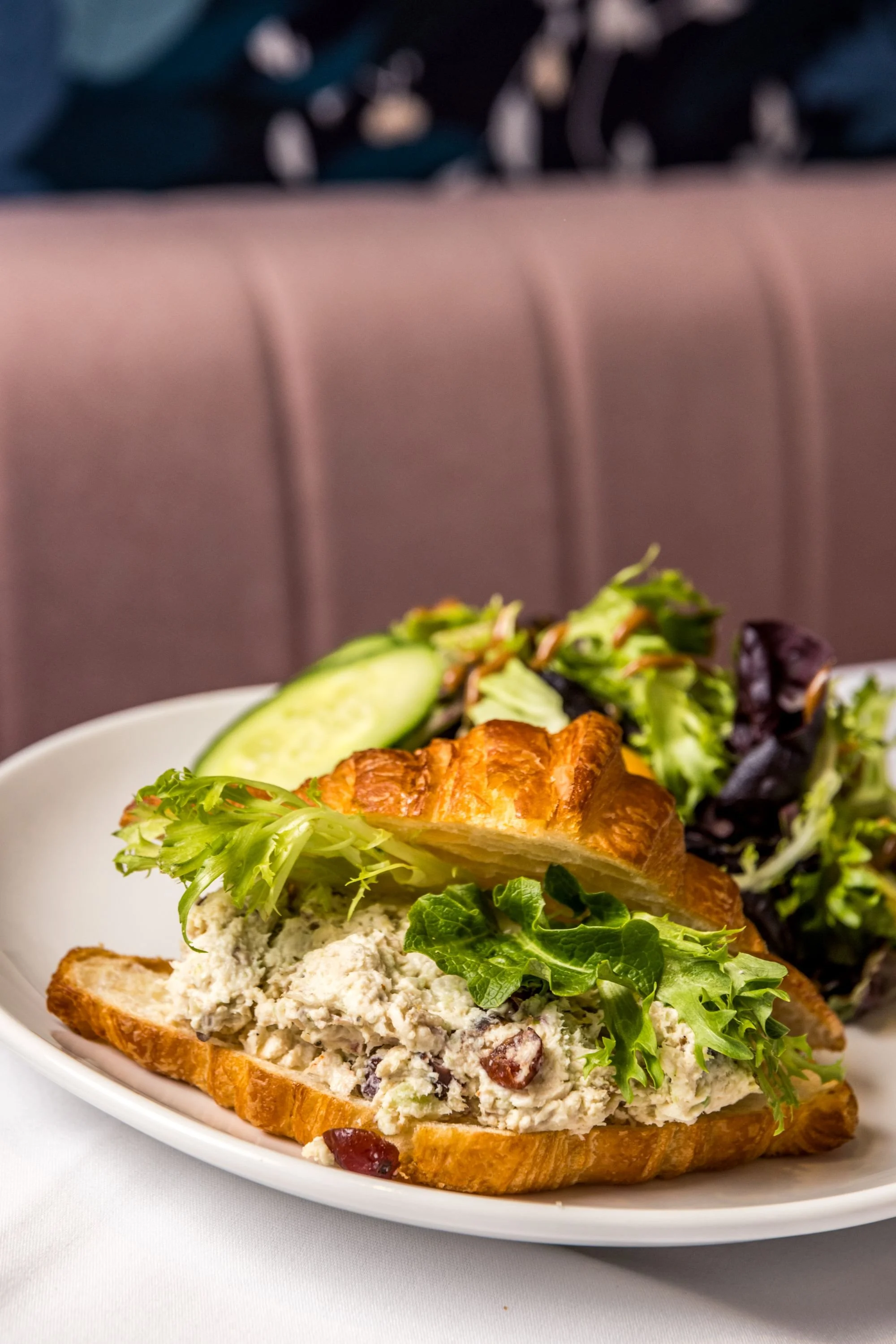  Chicken Salad Croissant, $15   House chicken salad, greens, El Camino Baking Company croissan 