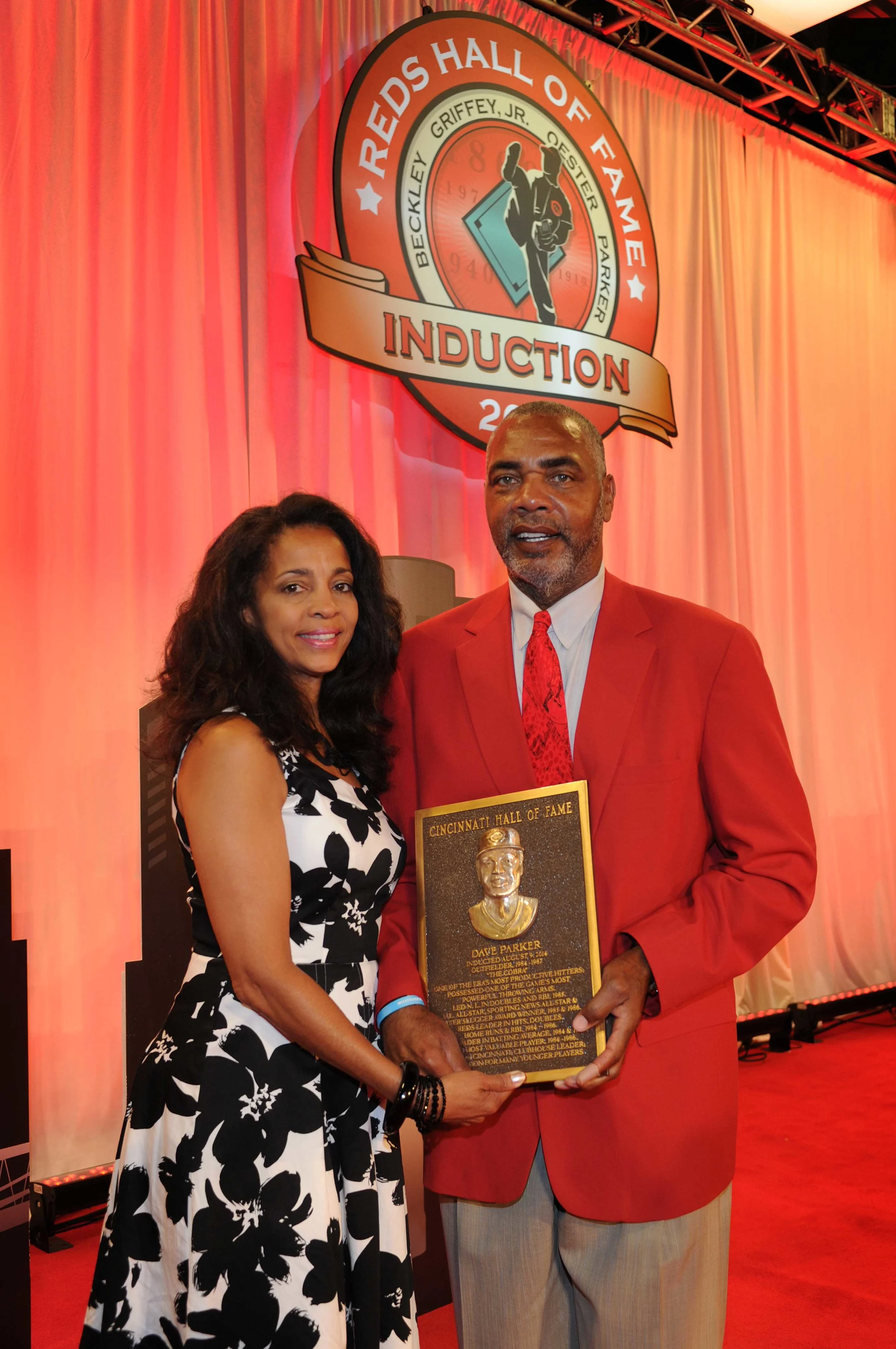 Dave Parker with wife, Kellye, at Reds Hall of Fame Gala, 2014