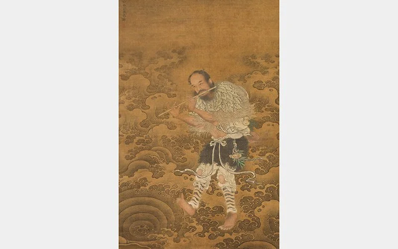  Zhang Jin 張錦 (Chinese, ca. 1450s–1520s),  Daoist Immortal Han Xiangzi,  late 15th century, hanging scroll, ink and color on silk, Museum Purchase: Gift of the Duke and Duchess of Talleyrand-Perigord, by exchange, 2011.70  New Identity: Through resea