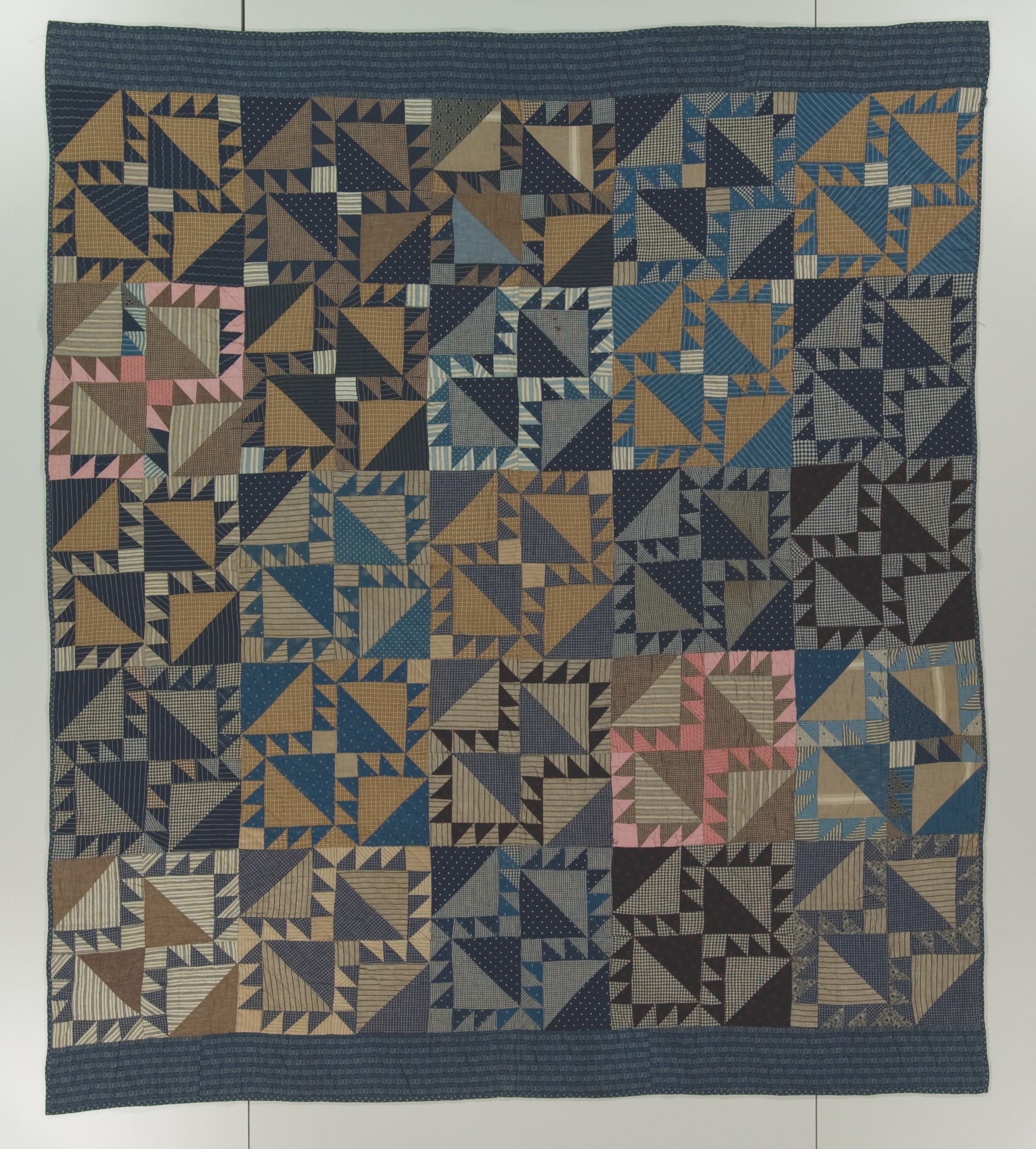   Delectable Mountains Quilt , about 1890–1910, probably United States, machine- and hand-pieced and hand-quilted cotton. 