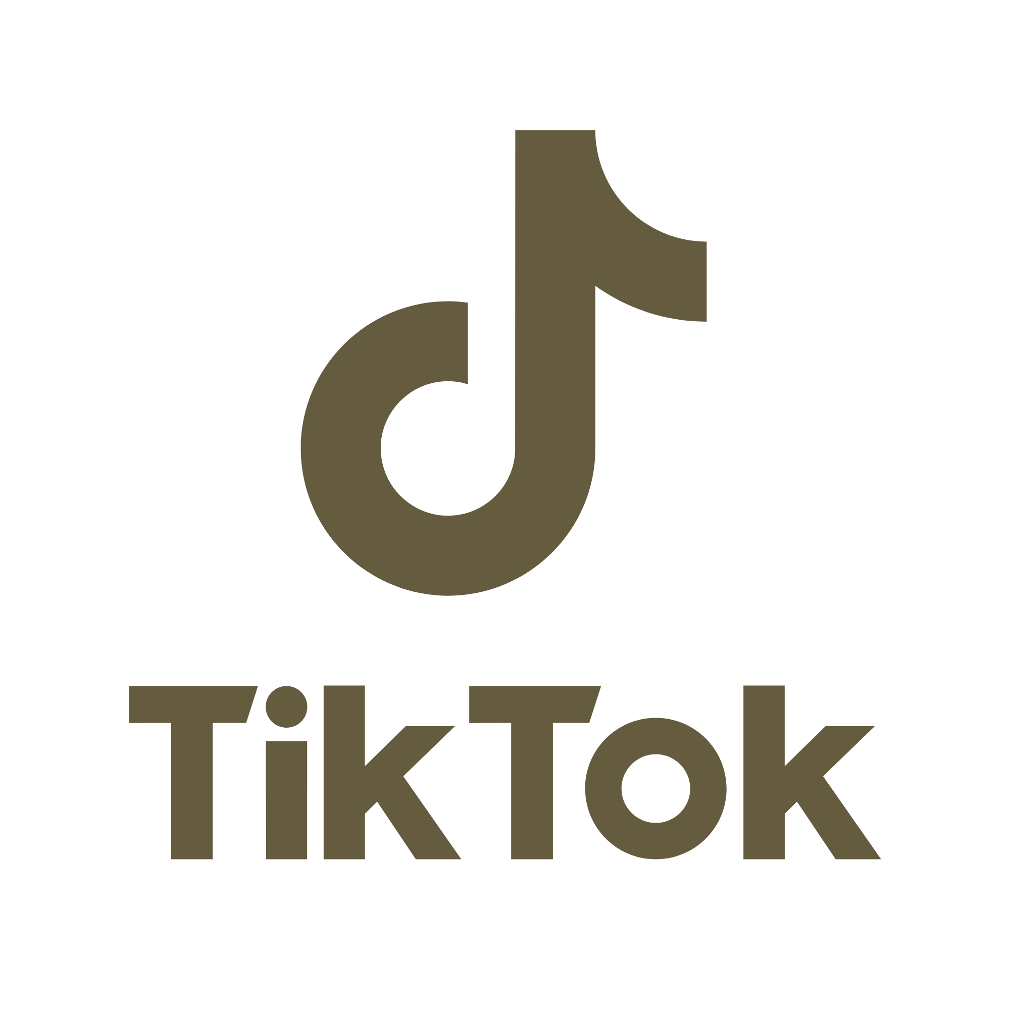 A close-up of a minimalist logo with a stylized, rounded letter 'd' and 'u' overlapping, followed by the text 'TIKTOK' in bold uppercase letters.