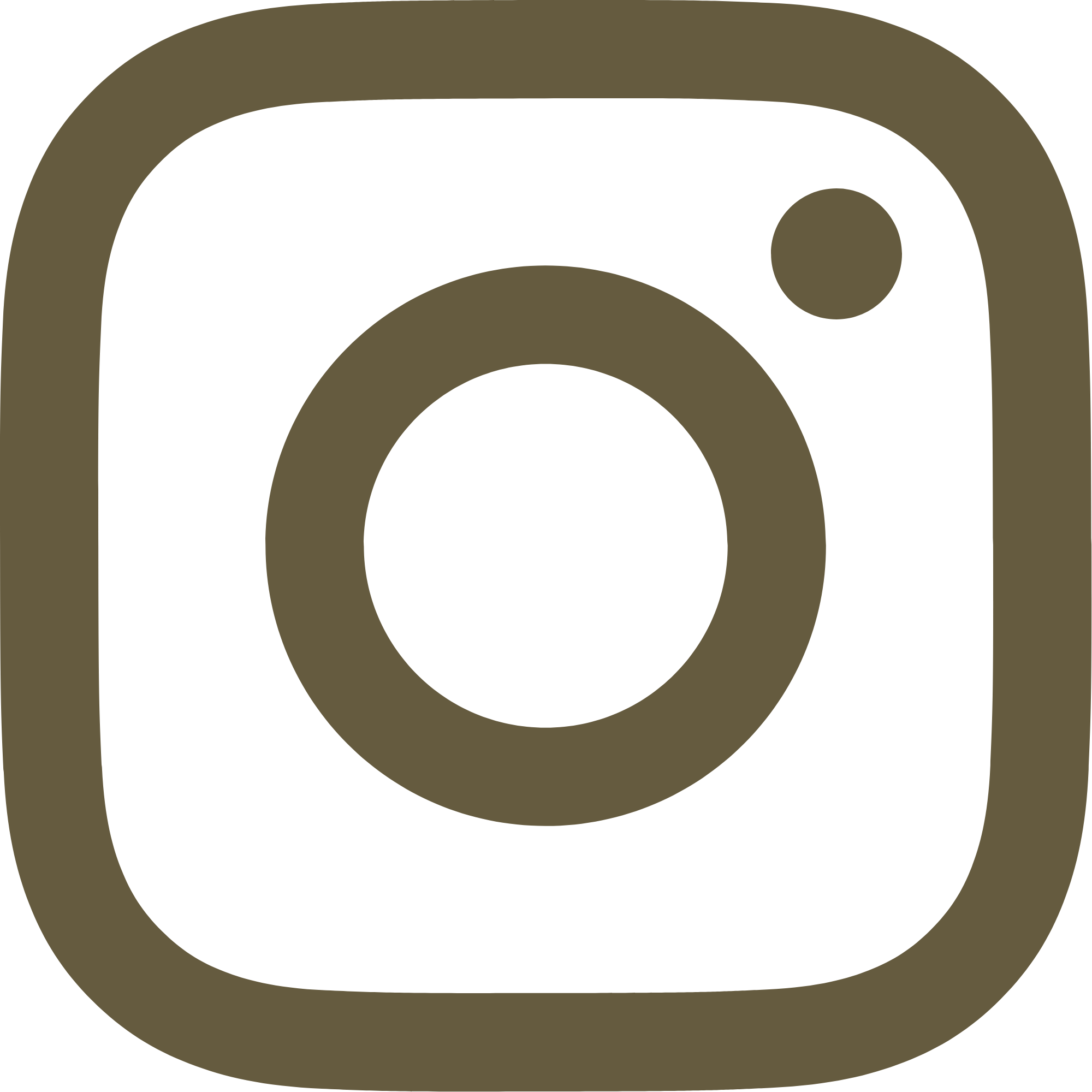 An abstract icon of a camera in dark brown color.