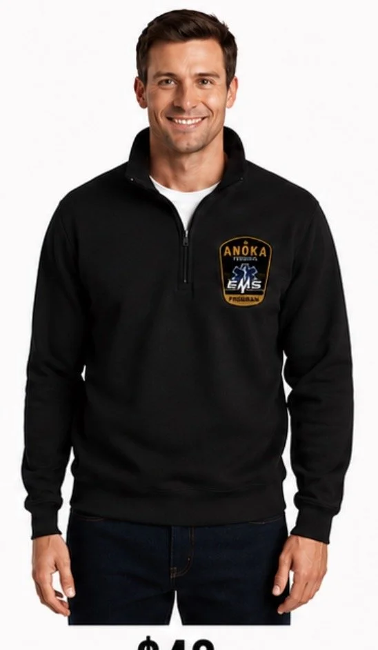 BLACK 1/4 ZIP SWEATSHIRT