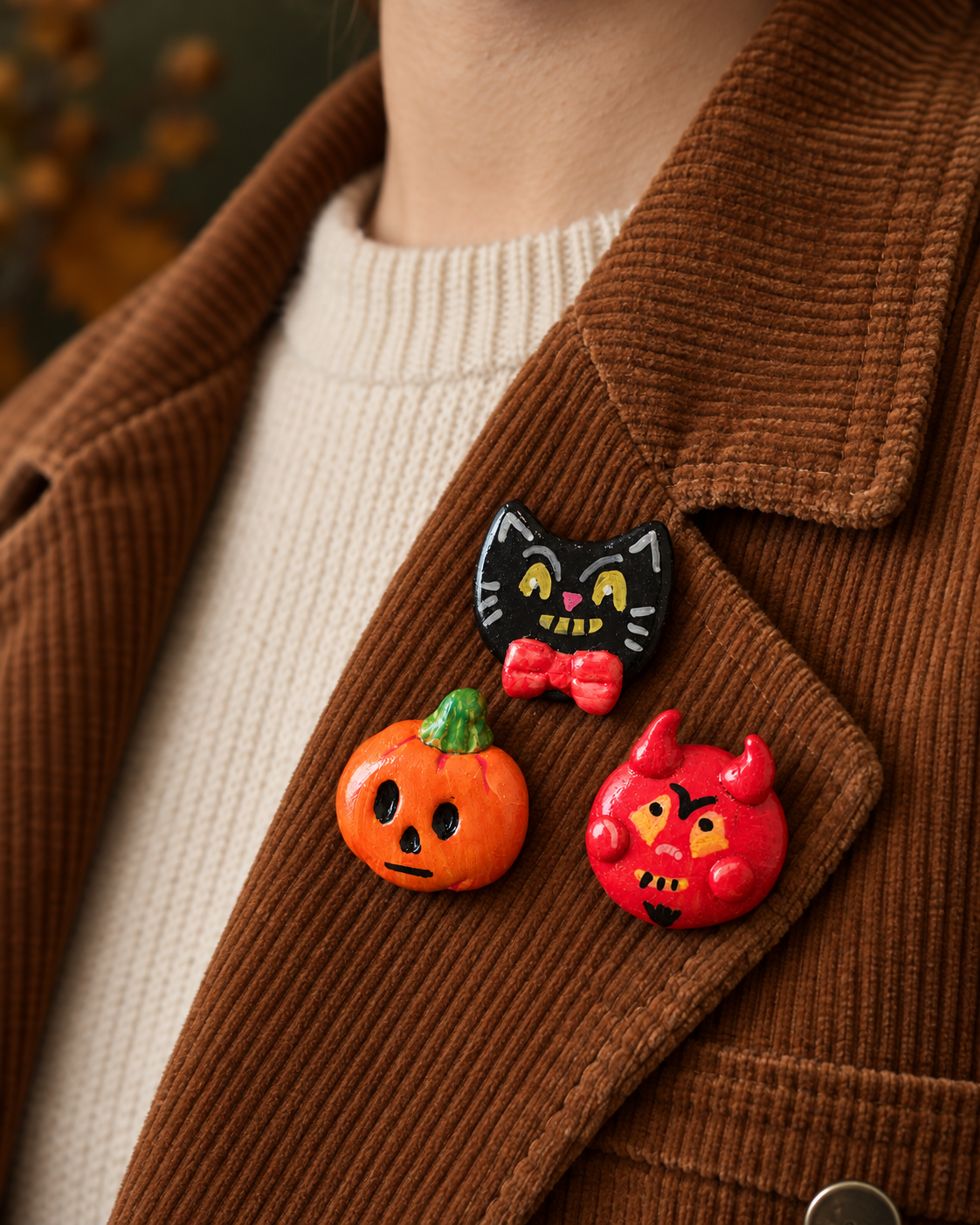 Set de 3 Pins Vintage artesanales