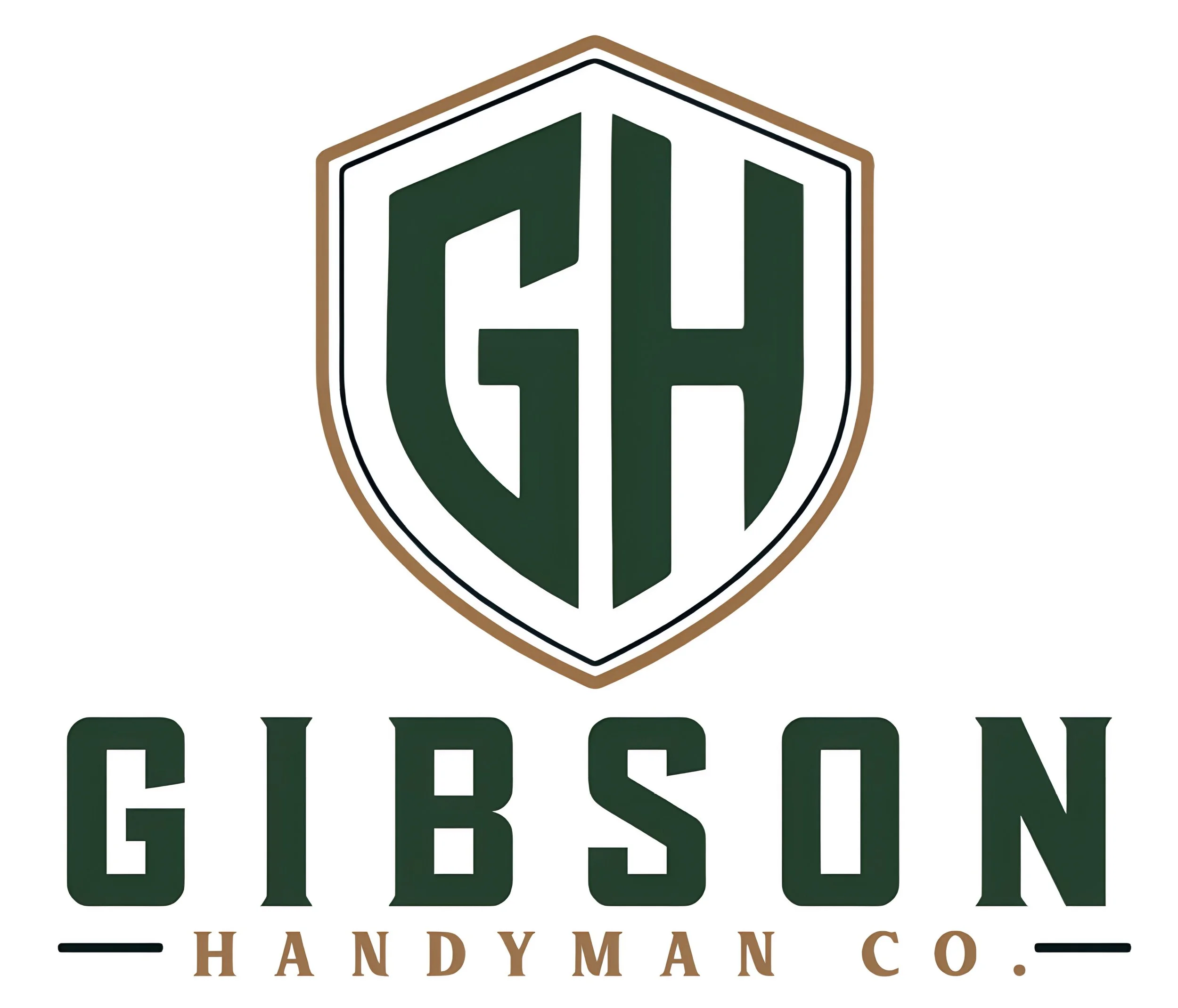Logo with shield shape containing the letters 'H' and 'C' in dark green, with the words 'HANDY MAN CO.' below in brown.