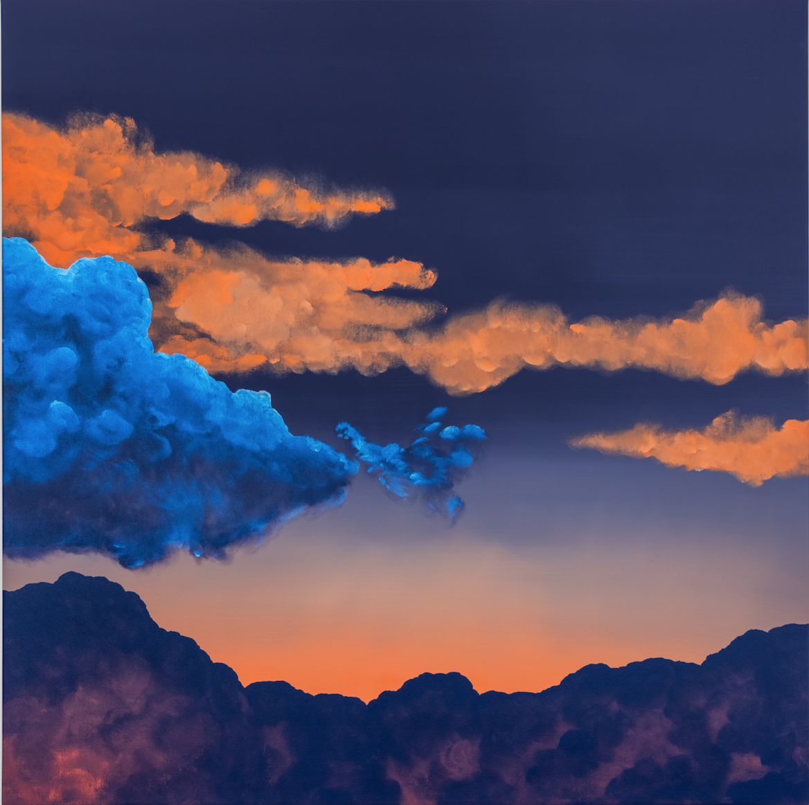 Electric Love Penetrates the Sky, Acrylic on Canvas, 60 x 60 in