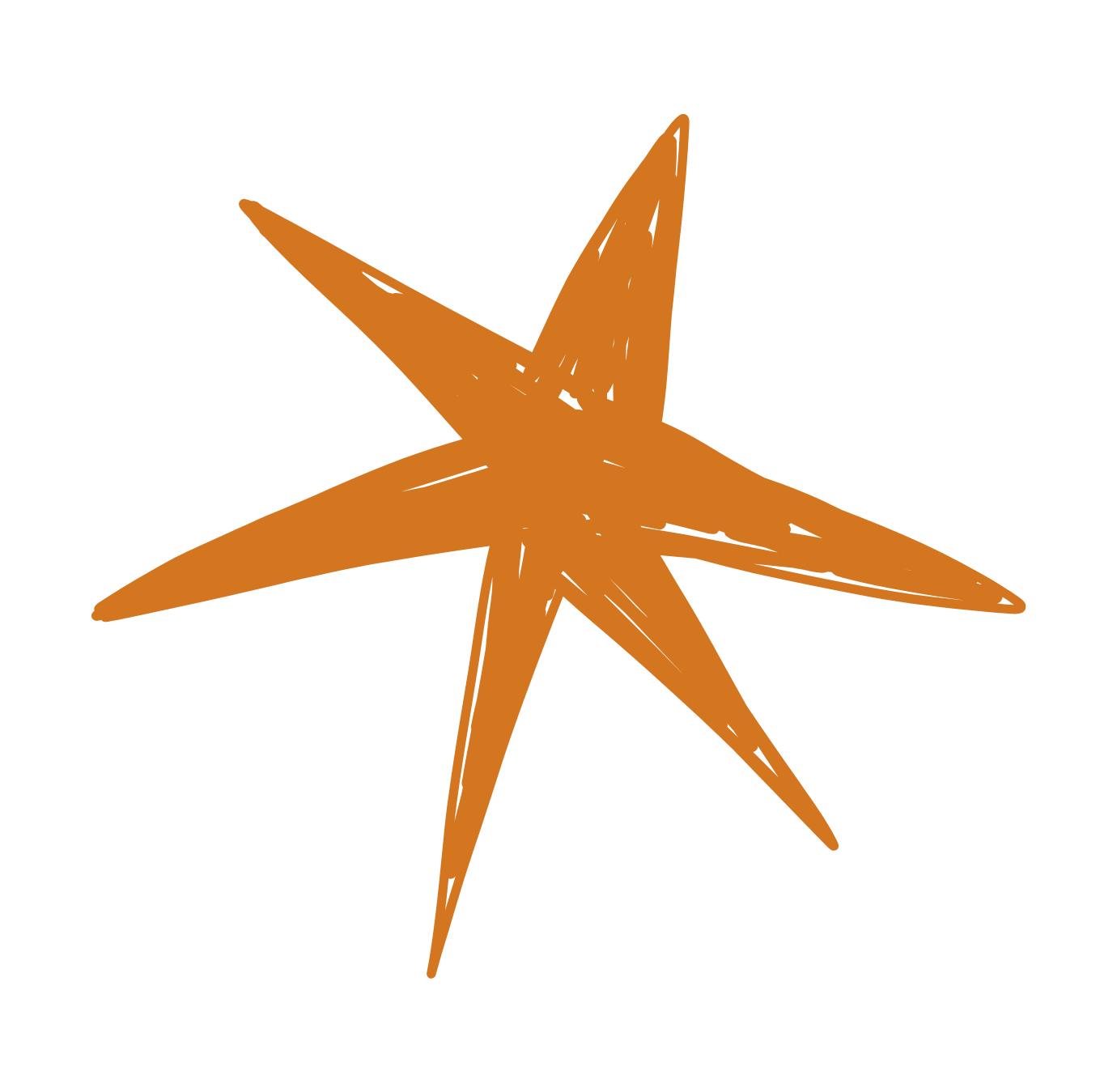 A brown starfish with five arms on a black background.