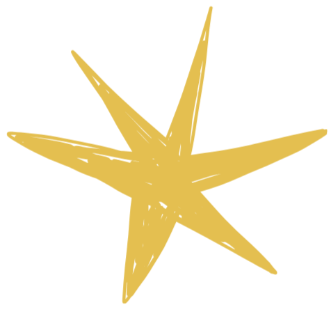 Gold starfish with five arms on a black background.
