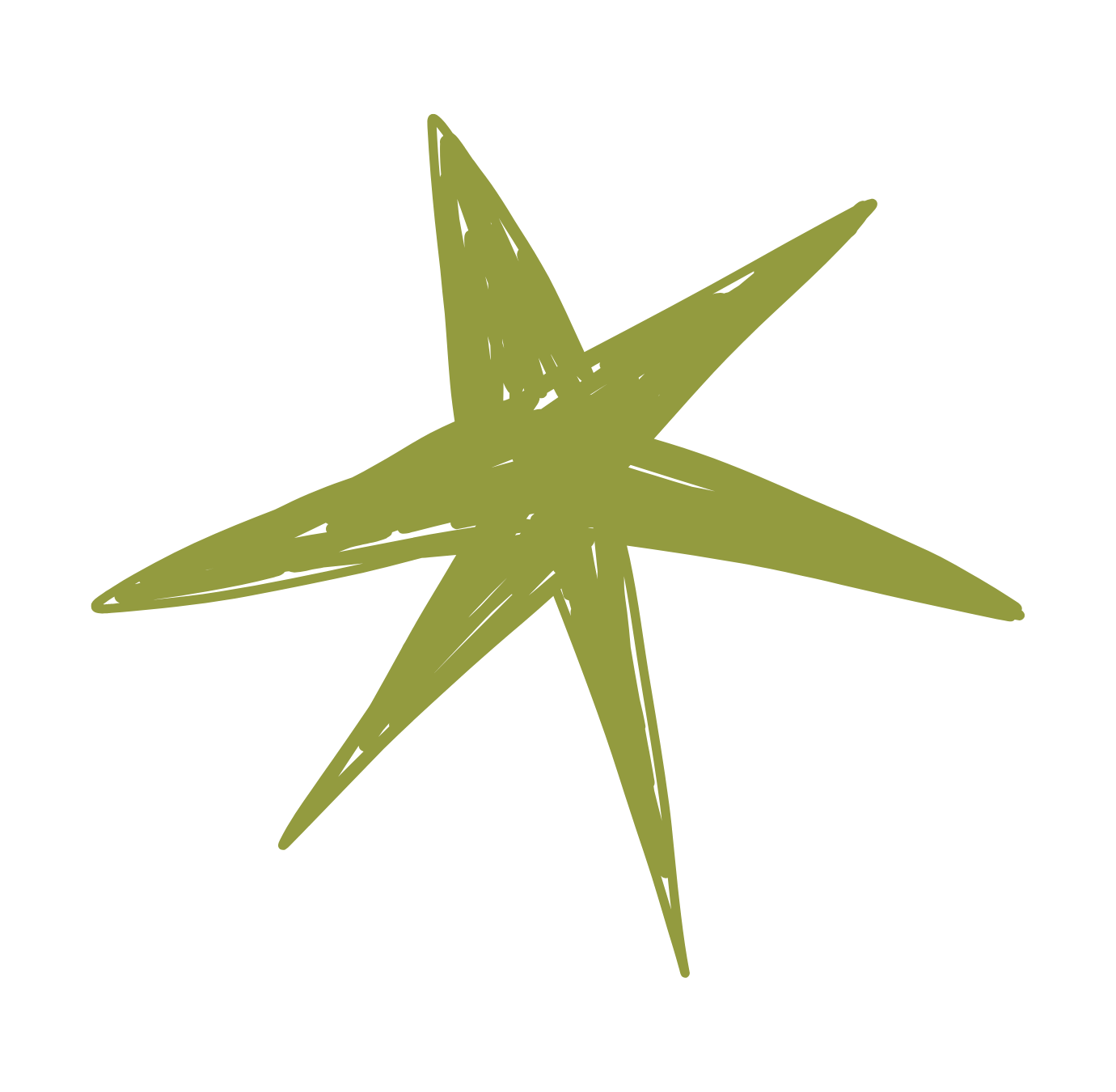 Green starfish with five arms on a black background.