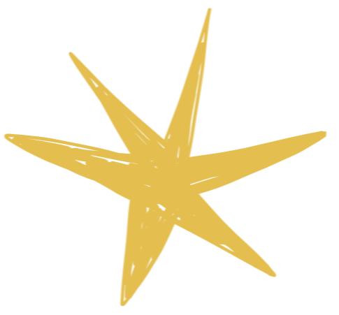 Gold starfish with five arms against a black background.