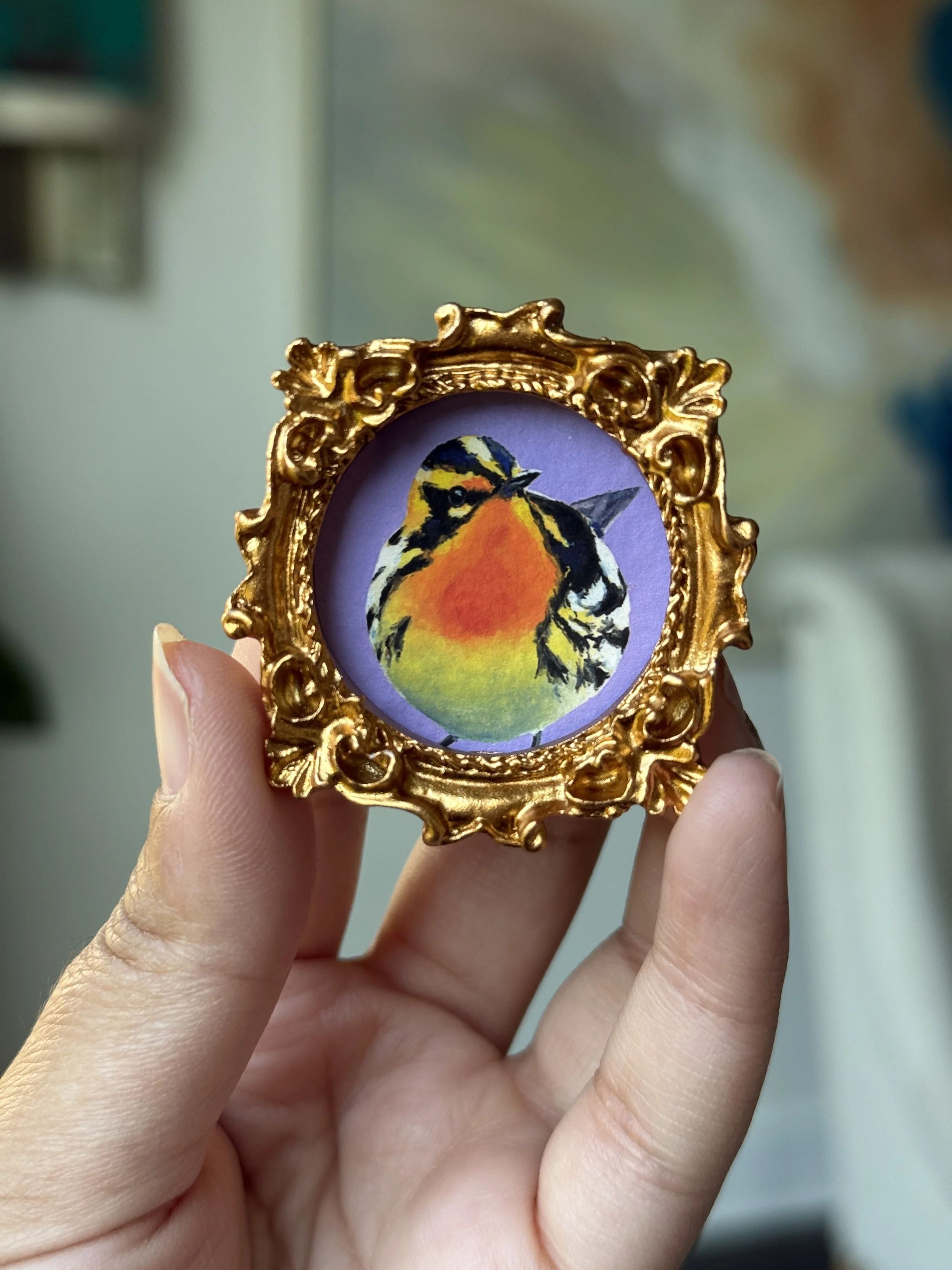 Blackburnian Warbler Tiny Framed PRINT