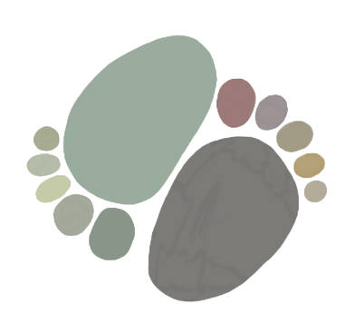 logo of Pebble Play Therapeutic Services Two children's footprints made from pebbles