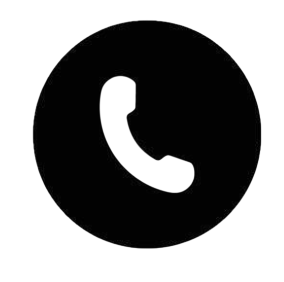 Icon of a telephone receiver inside a circle indicating phone number of business