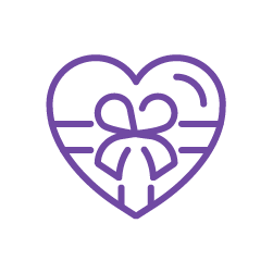 Heart-shaped gift icon