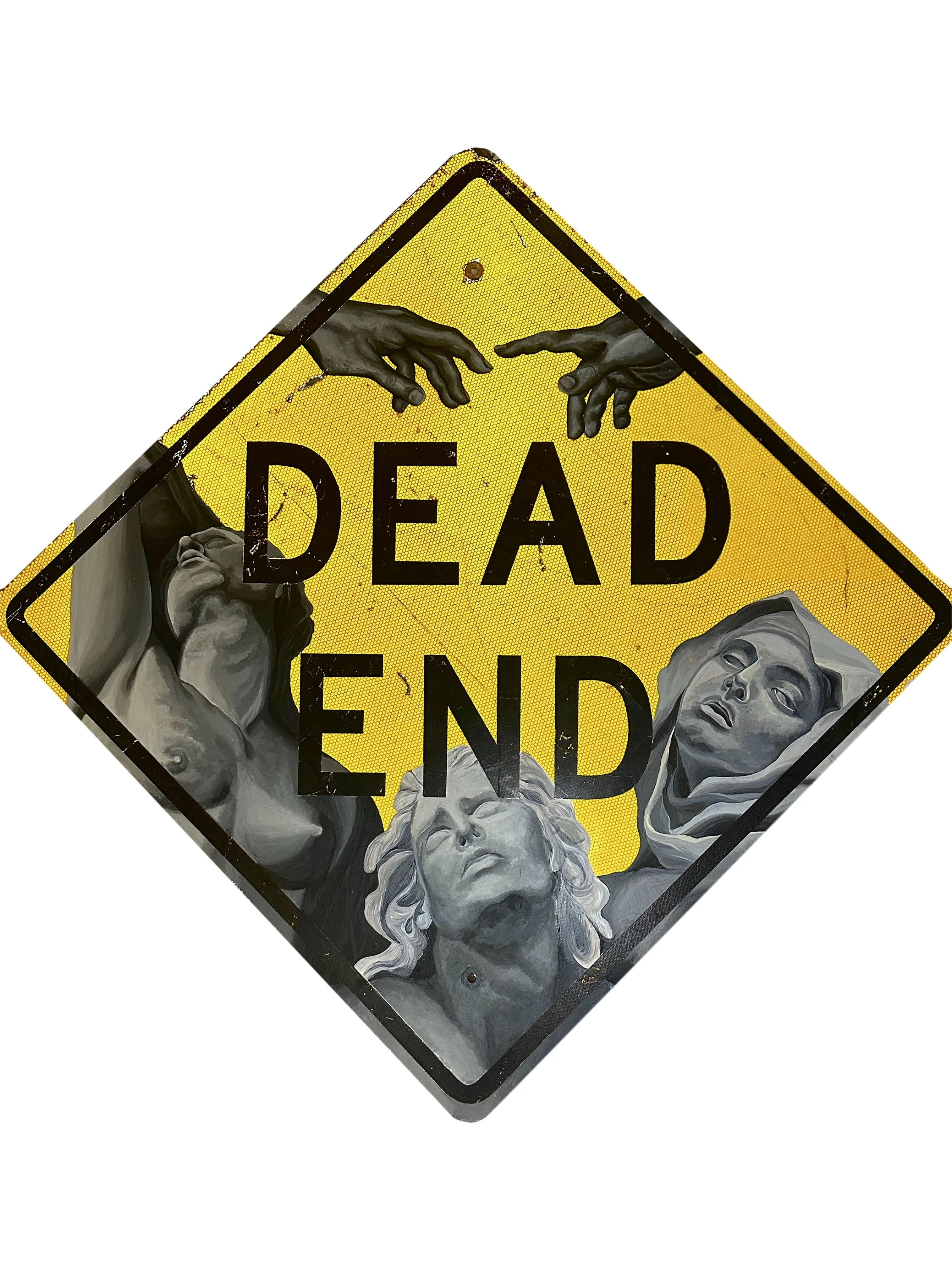 "Breath Before Silence", Acrylic on repurposed street sign