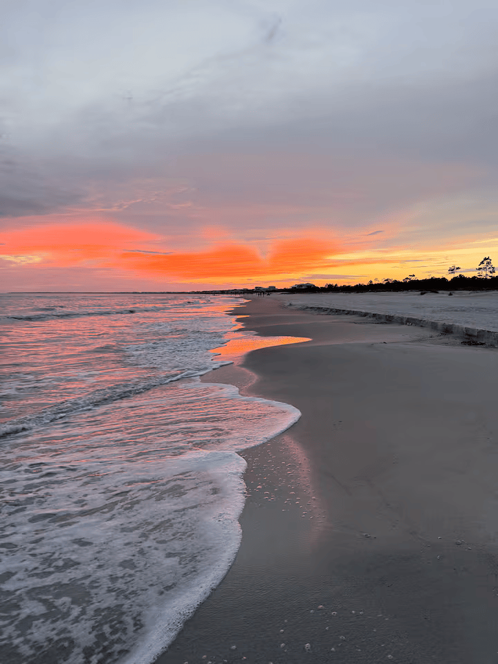 florida coast sunset over the beach