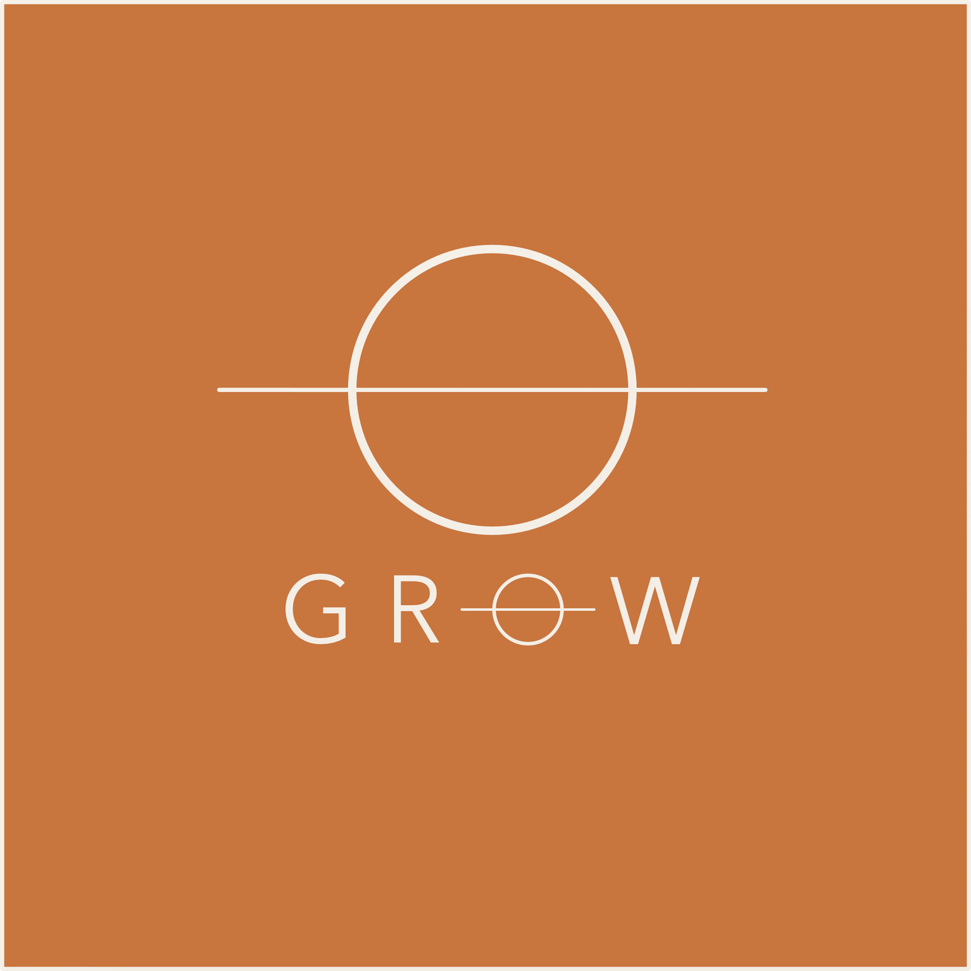 A graphic design of a basketball court with a brown background, white lines outlining the court markings, and the word "GROW" displayed at the bottom.