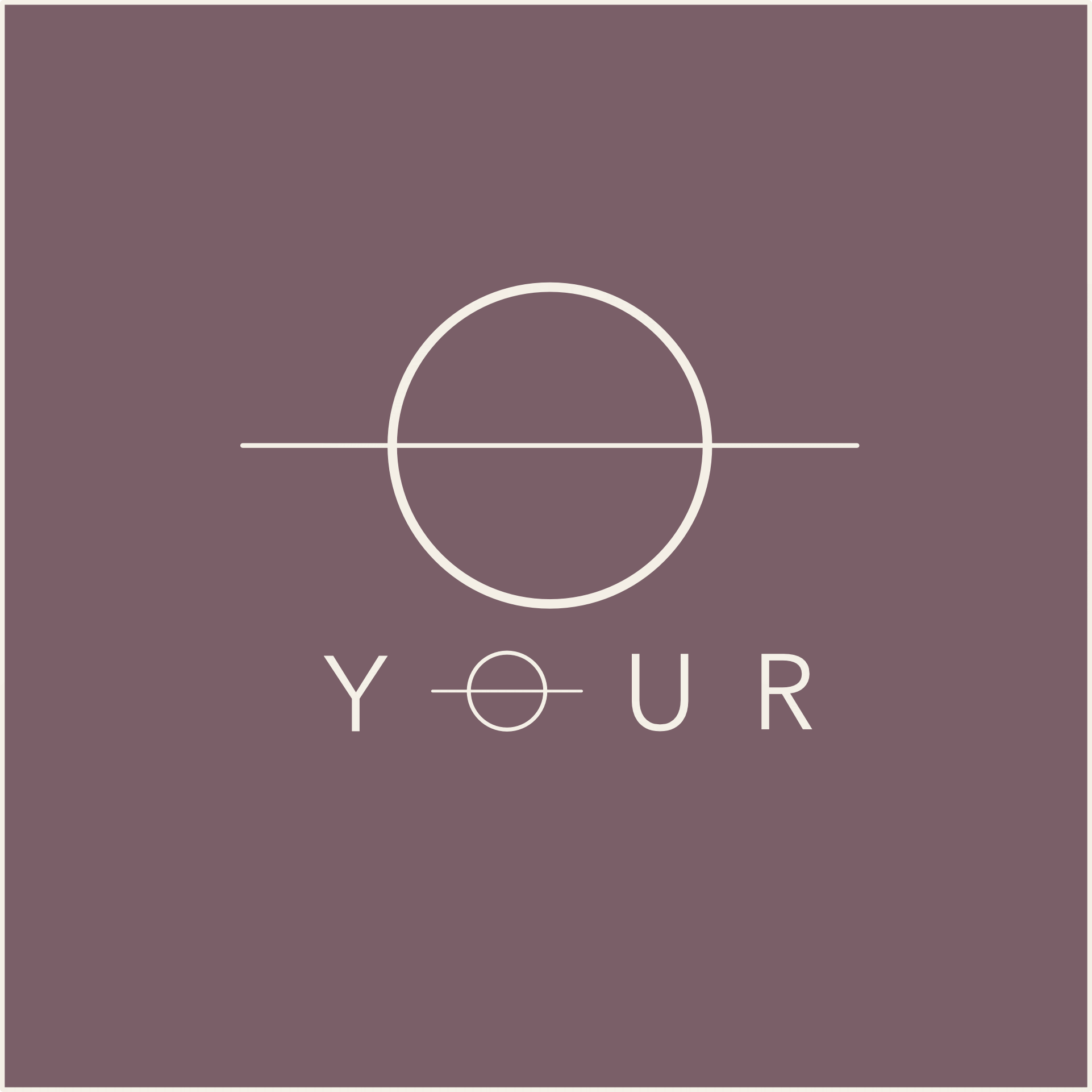 A minimalistic graphic design of a basketball court with a maroon background, featuring white lines forming the half-court circle and the words 'YOUR' at the bottom.