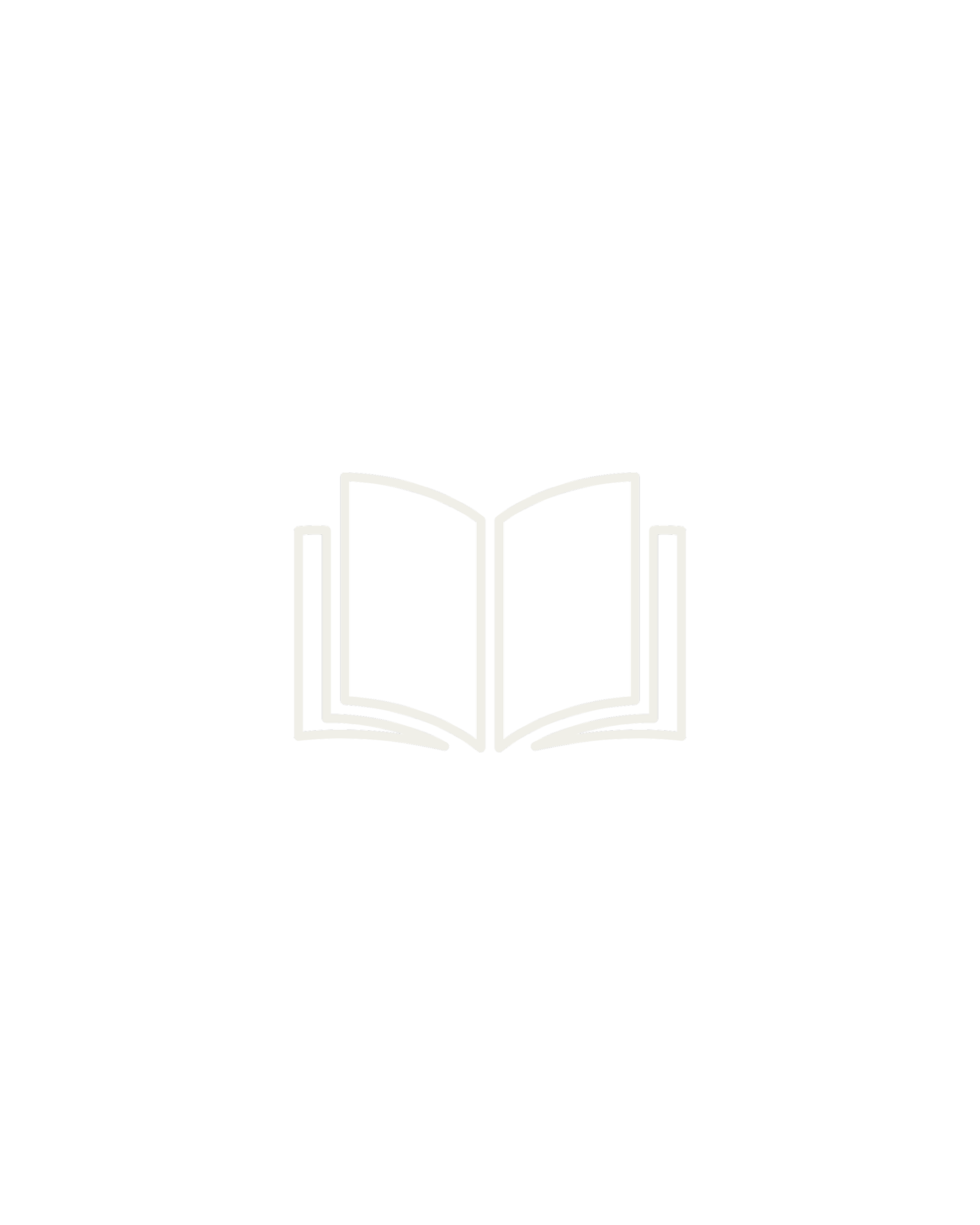 Outline of an open book or document with a curved top, inside a square outline, on a black background.
