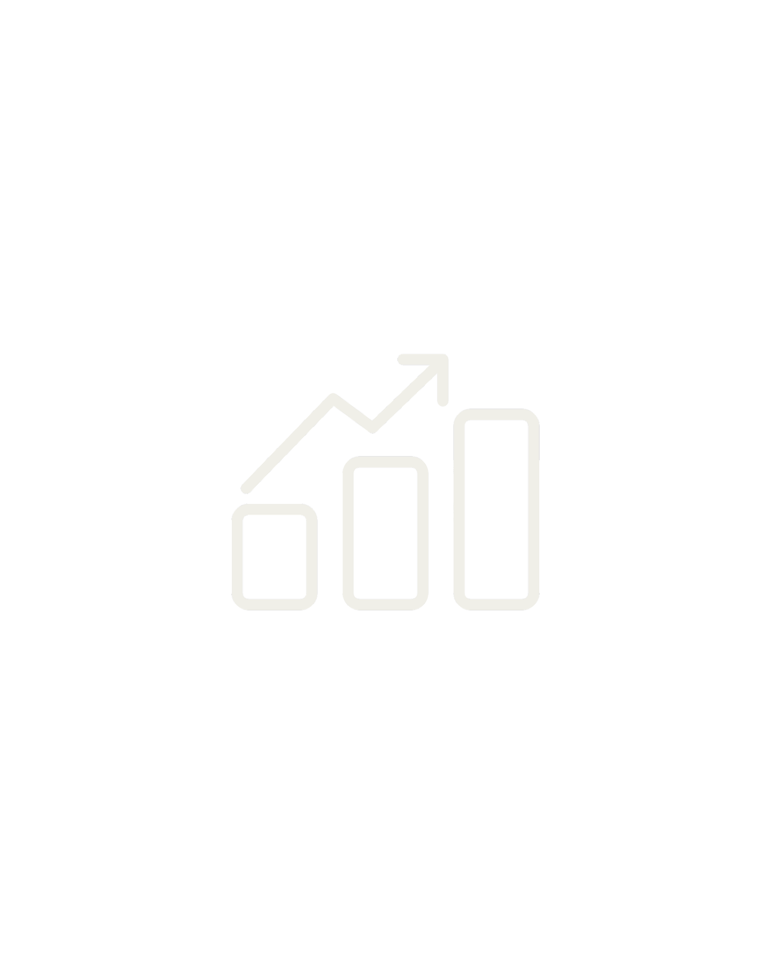 A black background with white outline of a bar chart with four bars of increasing height, and an upward-pointing arrow line connecting the tops of the bars.