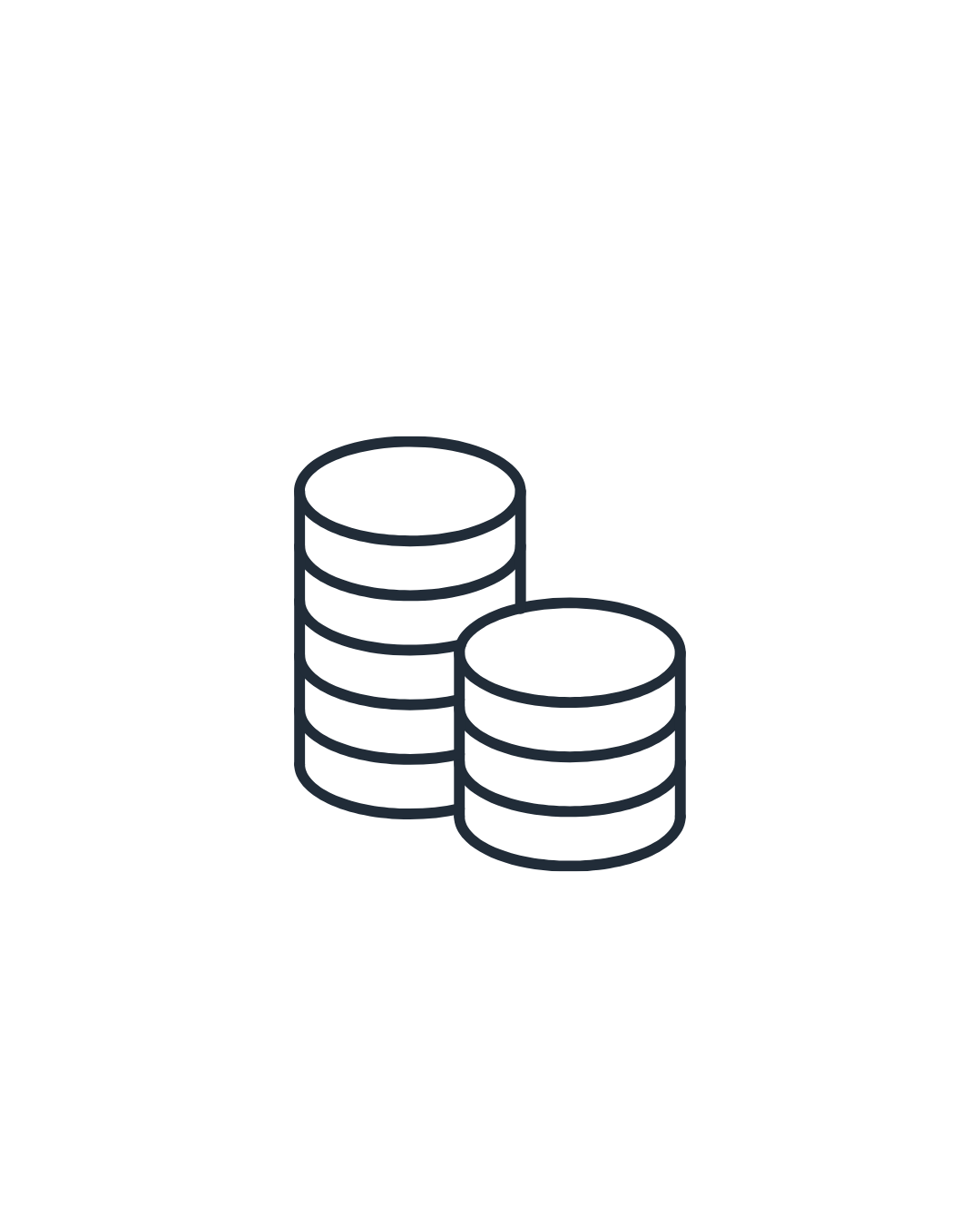 Icon of stacked coins representing money or financial concept.