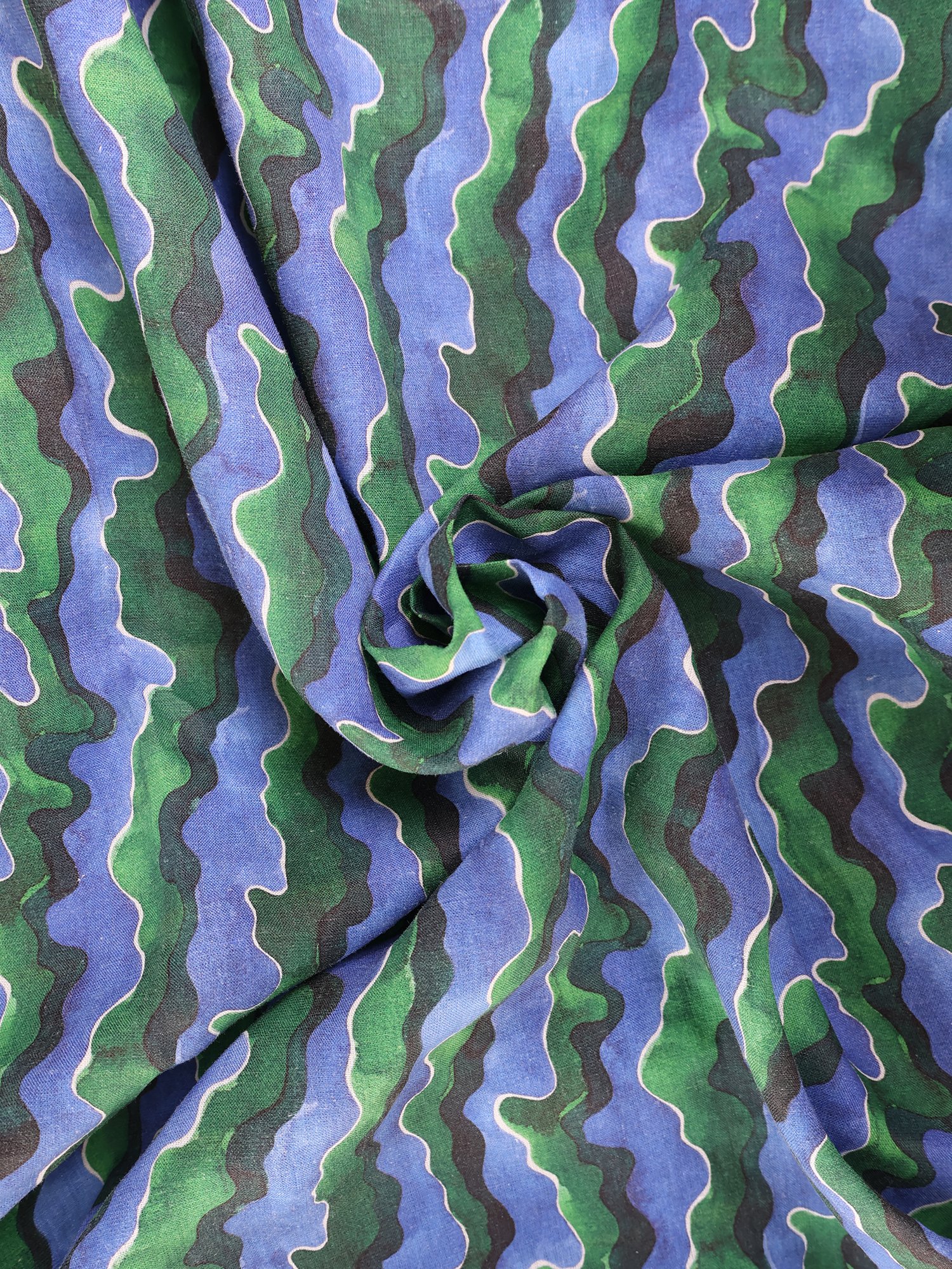linen fabric hand-painted print Seafoam Ellen van Engelen