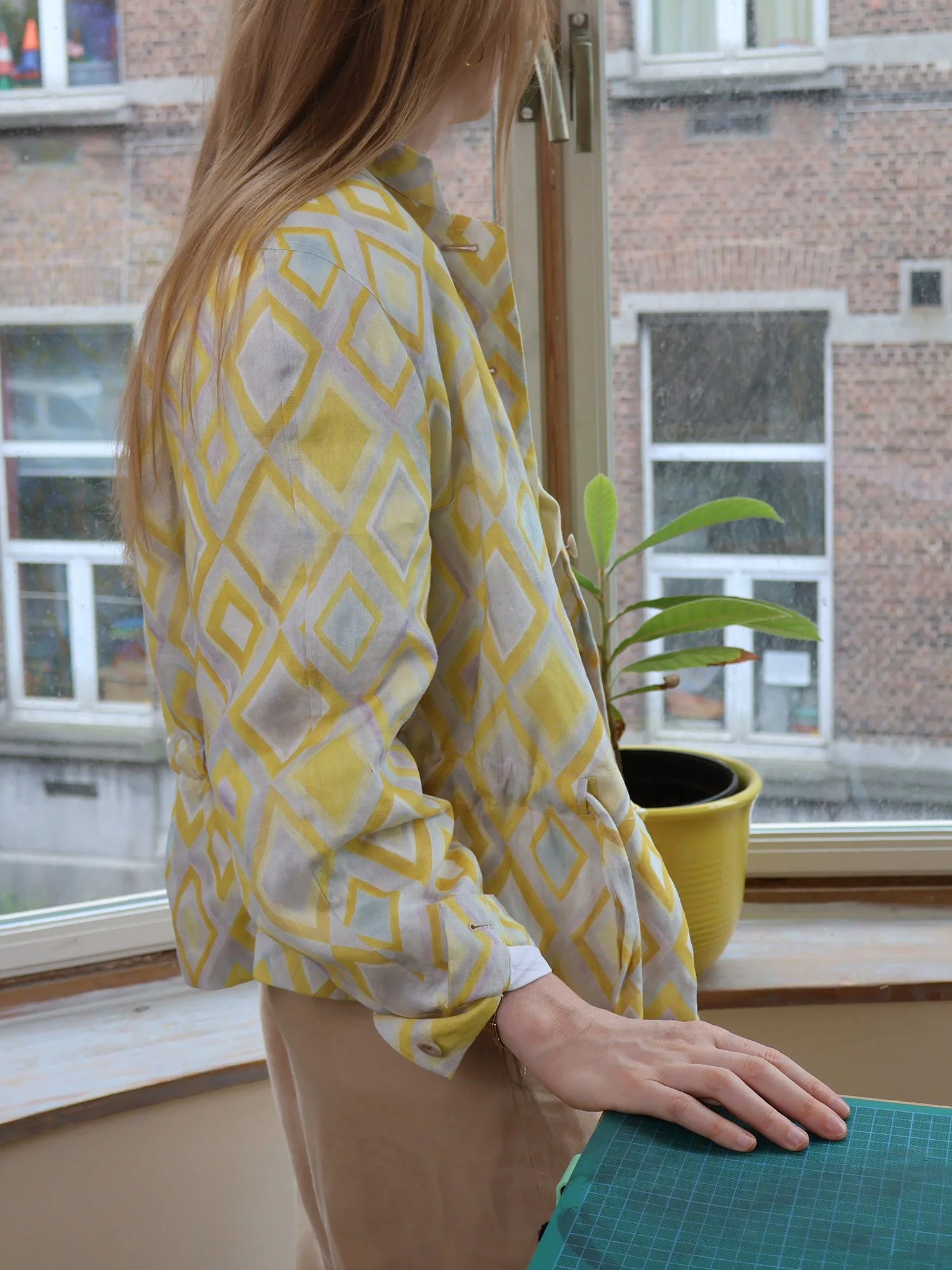 Linen vest hand-painted print Ellen van Engelen