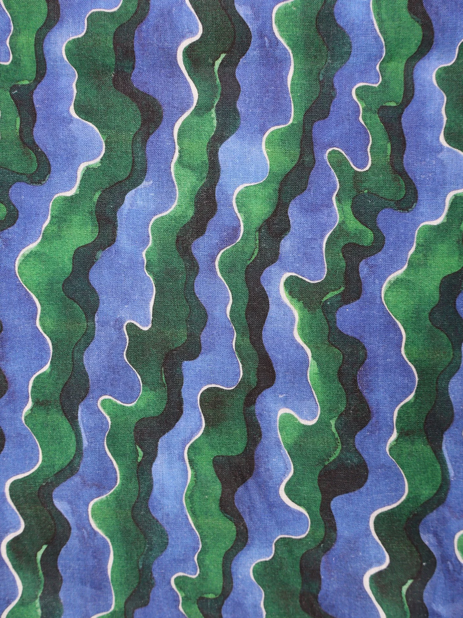 linen fabric hand-painted print Seafoam Ellen van Engelen