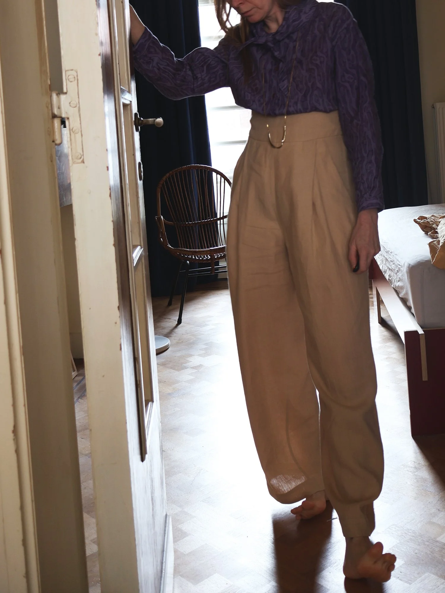 High waisted trousers linen Ellen van Engelen