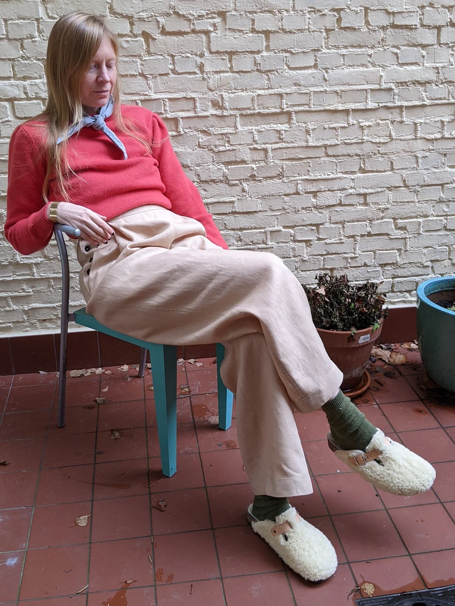 High waisted trousers linen Ellen van Engelen