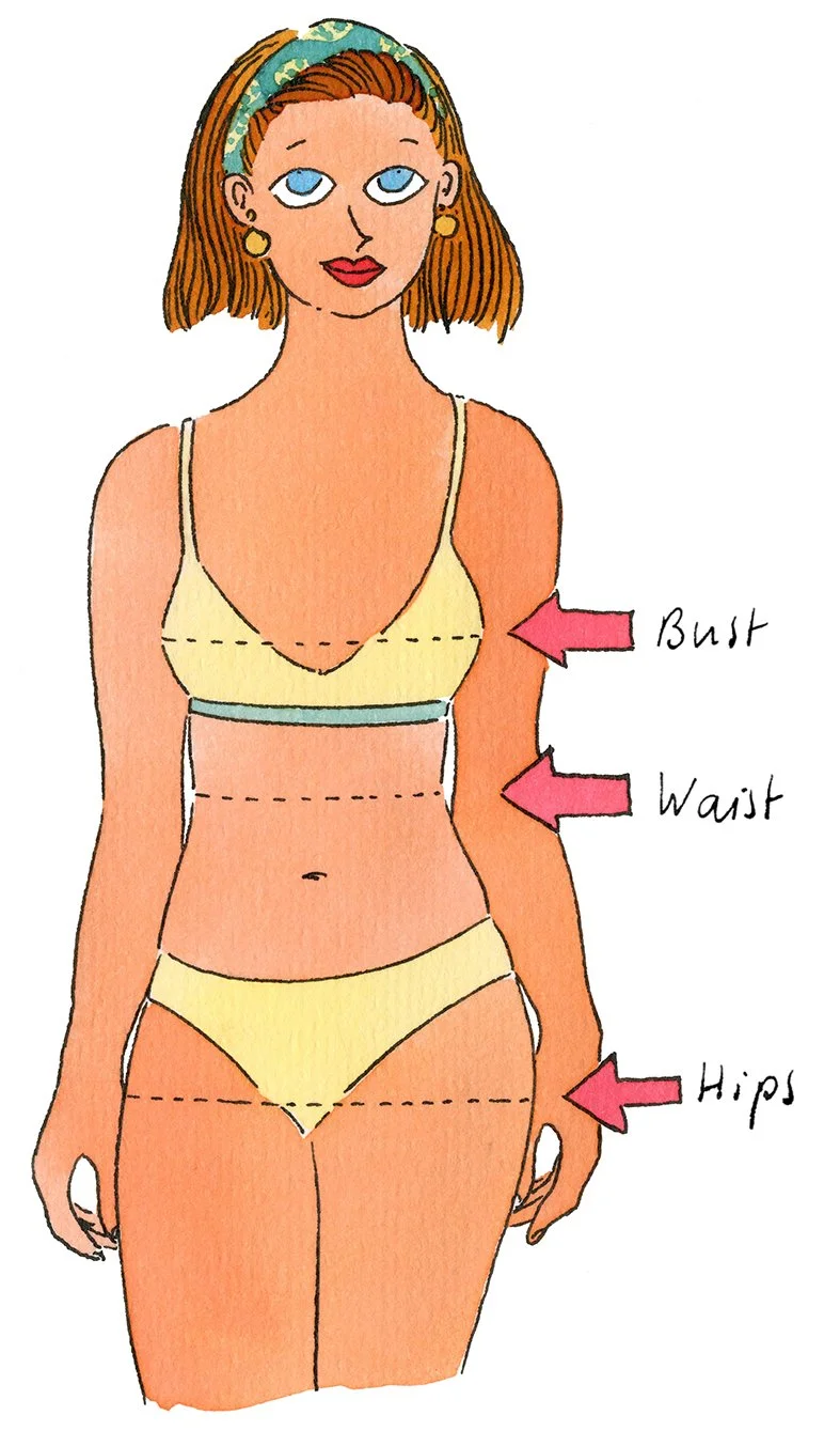 Size chart - measuring body measurements