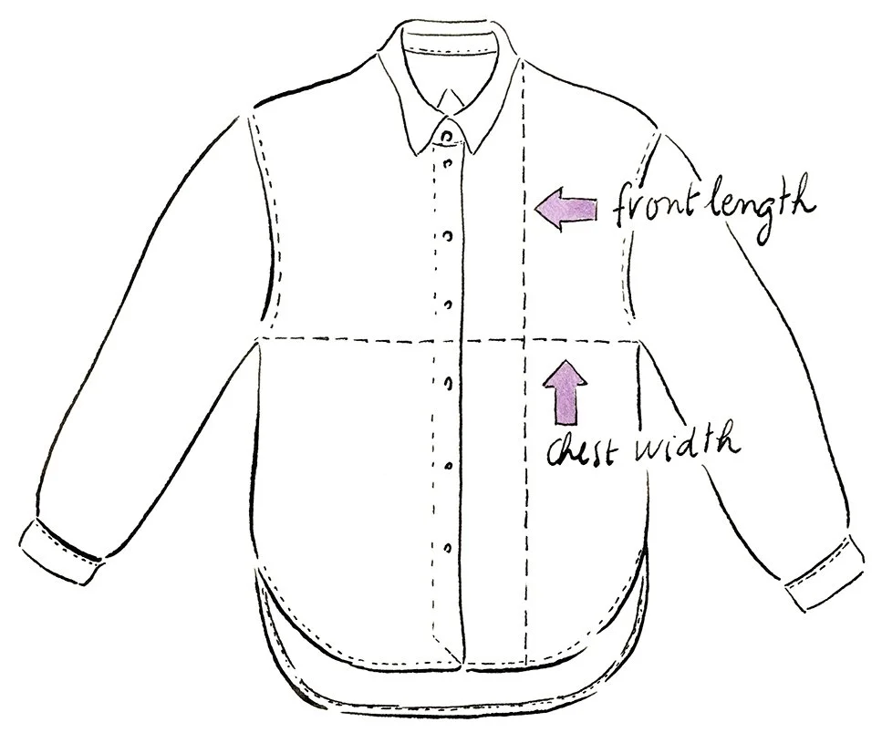 Measurements shirt front