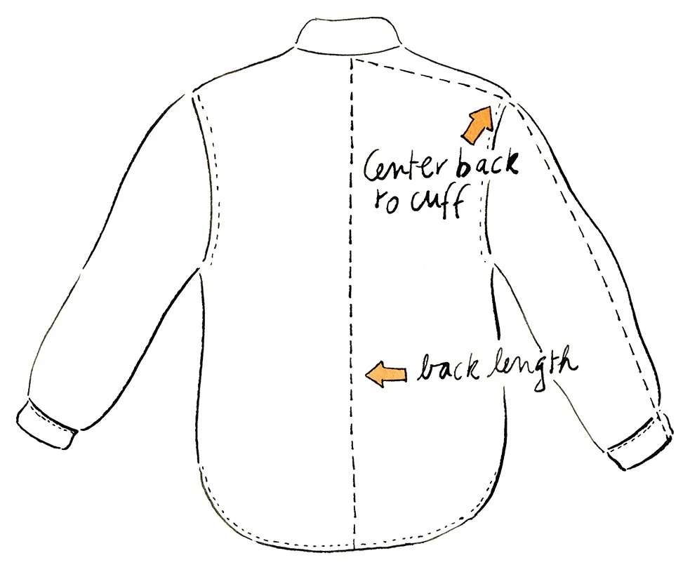 Measurements shirt back